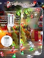 Vista 113 de Paquete de 2 guirnaldas de luces LED, funcionan con pilas, 5 m, 50 luces intermitentes, temporizador, impermeables, para habitaciones, bodas