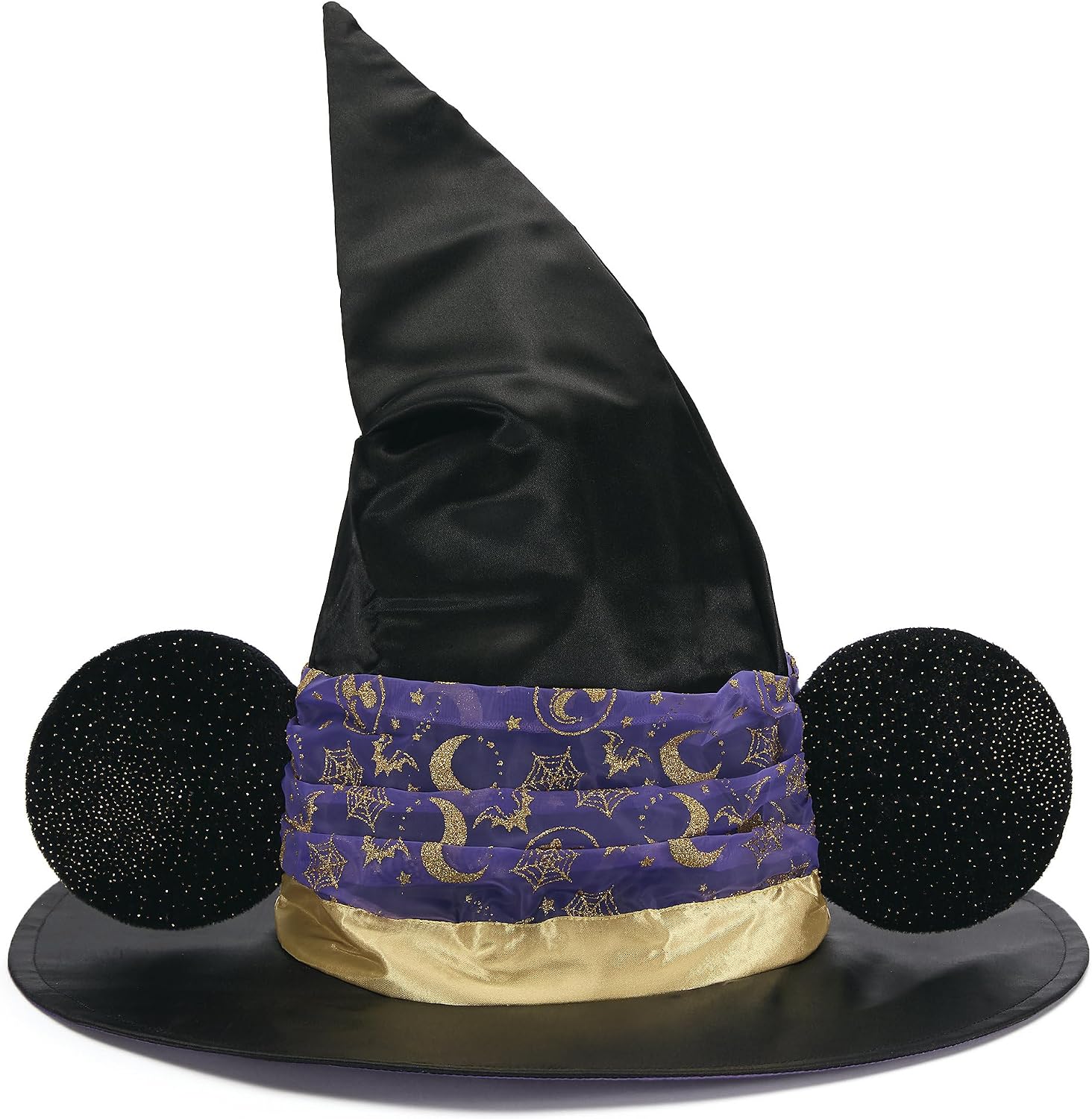 Disney Store Official Minnie Mouse Witch Hat for Kids - Halloween Party Costume Accessory with Golden Flecks, Ears, Organza Hatband, and Wired Brim - Fits Most - Matches Minnie Mouse Witch Costume