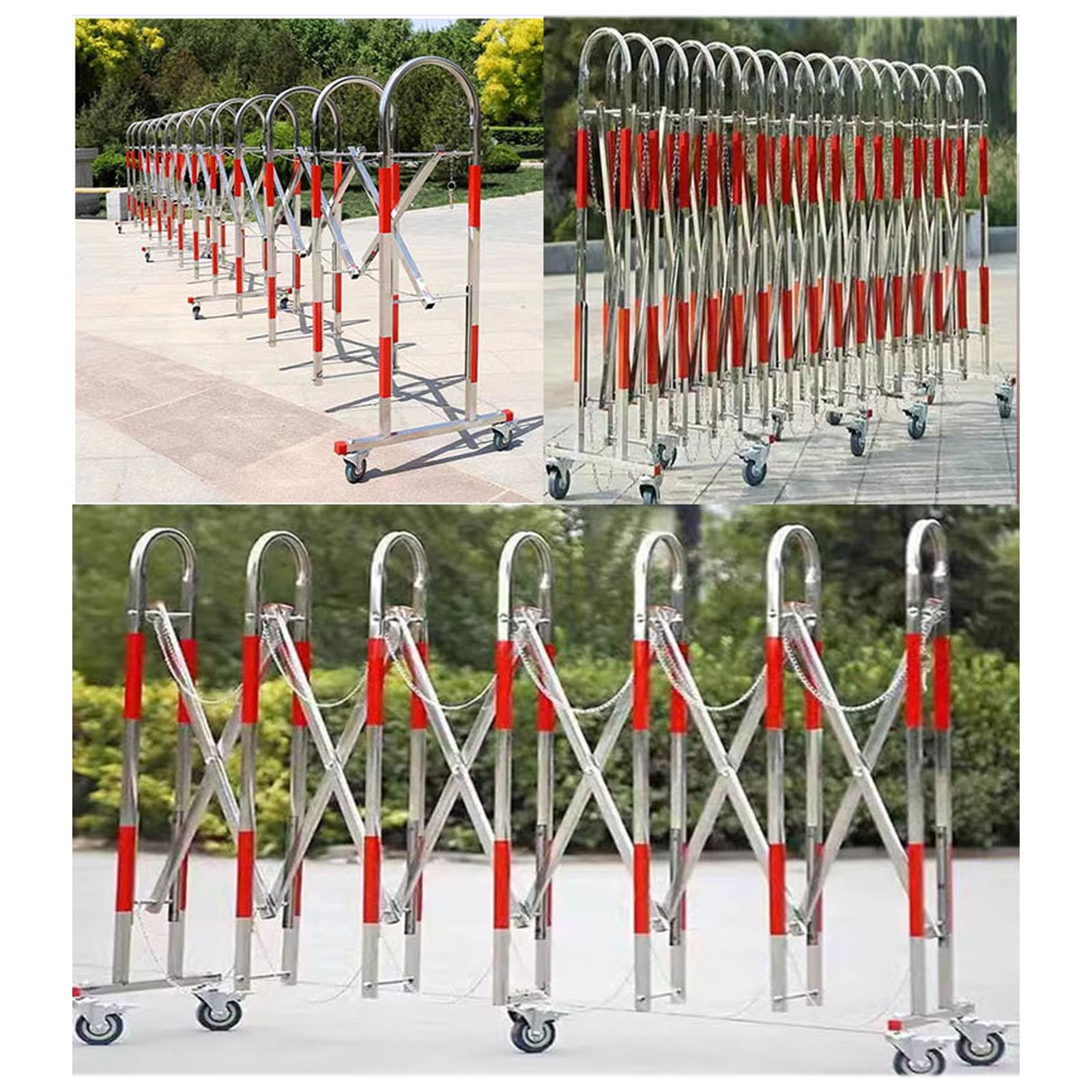 Zusammenklappbarer Bauzaun Für Einfahrten, Tragbare, Erweiterbare Parkbarriere, 1,2 M Hoch, Einziehbares Verkehrstor Für Den Außenbereich Für Einfahrten Und Wege(Size:1.2 * 4 Meters,Color:rot)