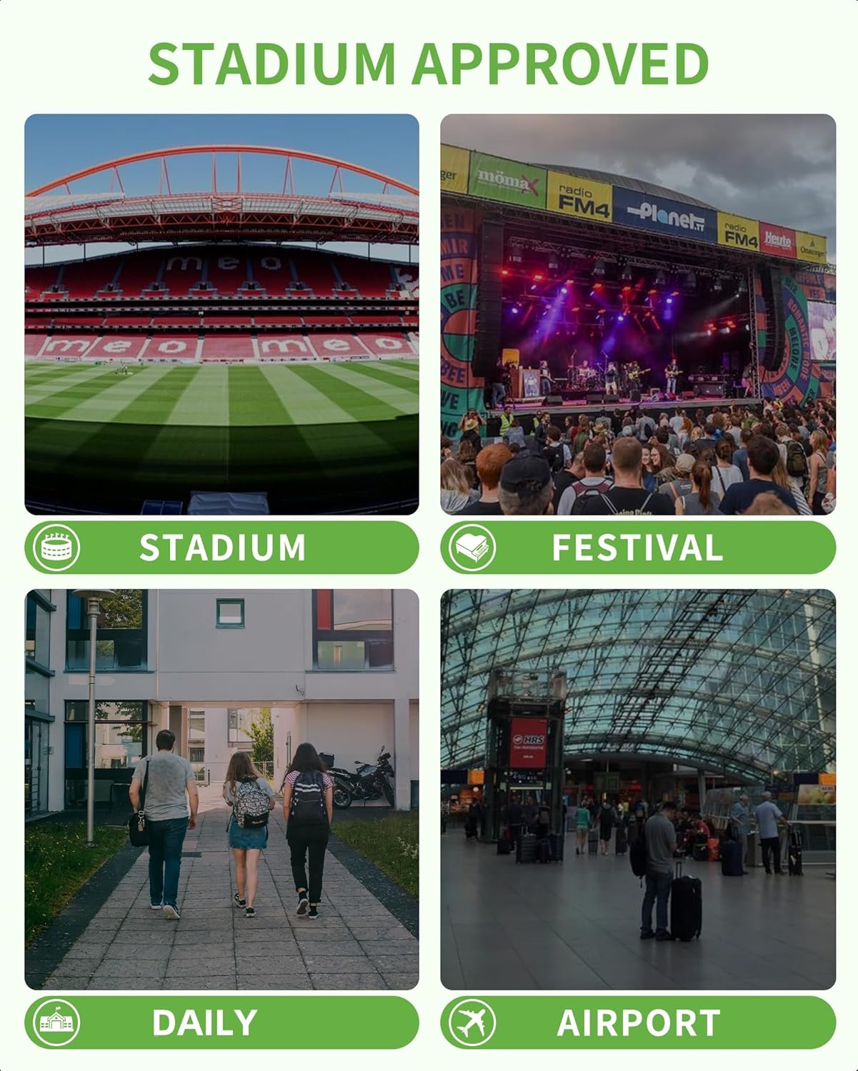 MAY TREE Clear Backpack Stadium Approved for Women and Men, Clear Bag for Stadium Events Concert Sporting Festival, Grey - Image 5