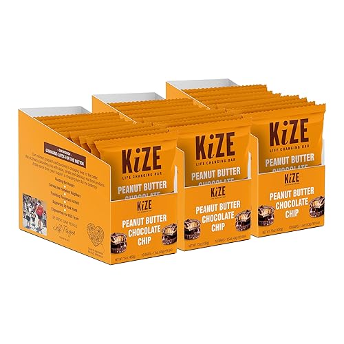 Vista 24 de Barras de energía KiZE - Avena con chispas de chocolate - Sin gluten, sin lácteos, sin OMG y barras energéticas sustitutivas de comidas con alto