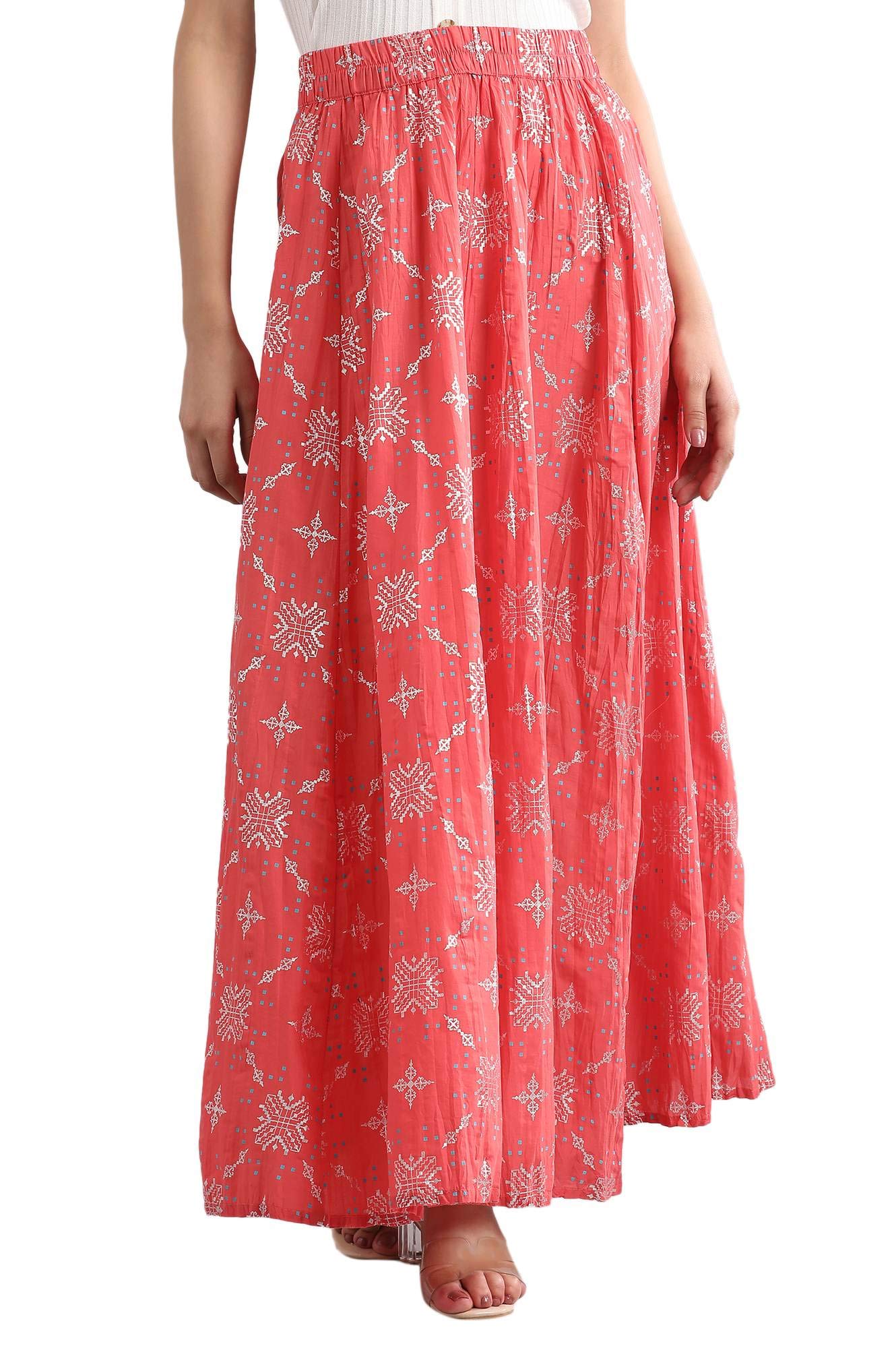 Aurelia Women's Cotton Skirt Bottom (20FEA60126-501766_Pink_X-Large)