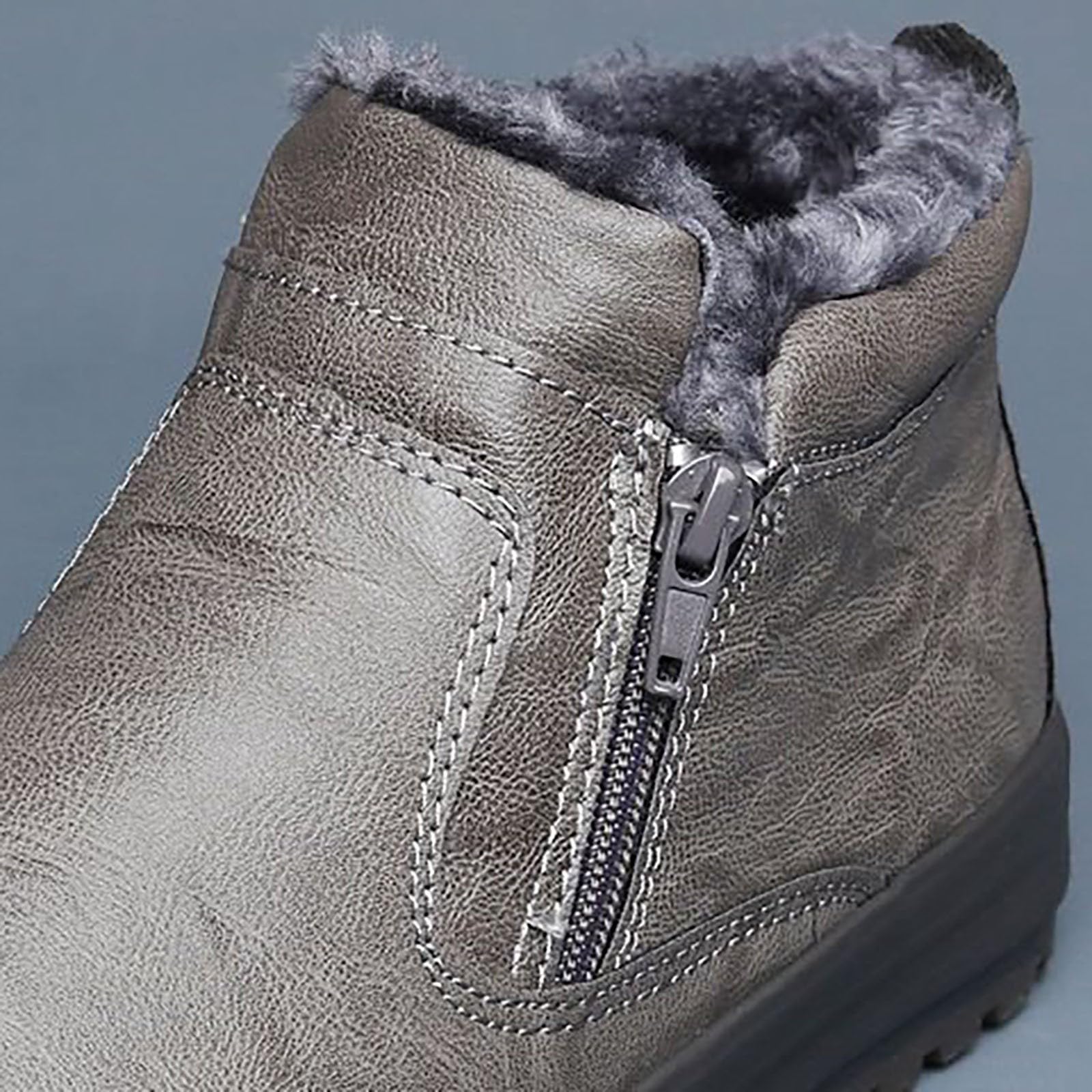 generisch Zapatos de invierno para hombre, forrados cálidos, zapatos informales, cremallera lateral, zapatos de trekking para hombres, exteriores, trekking, senderismo, deportes, senderismo,