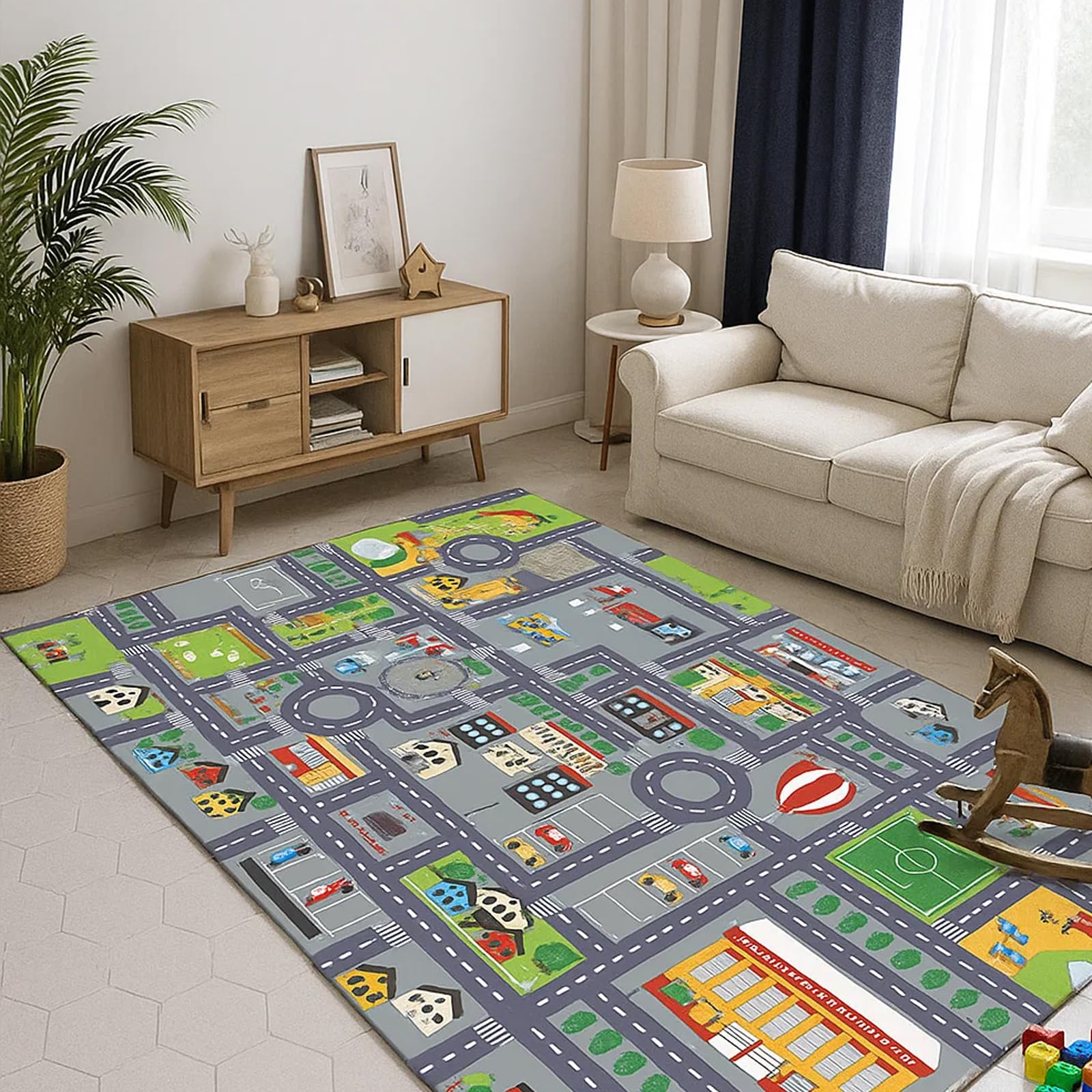 Car Mat for Children Toy Car Play Mat with Road Design
