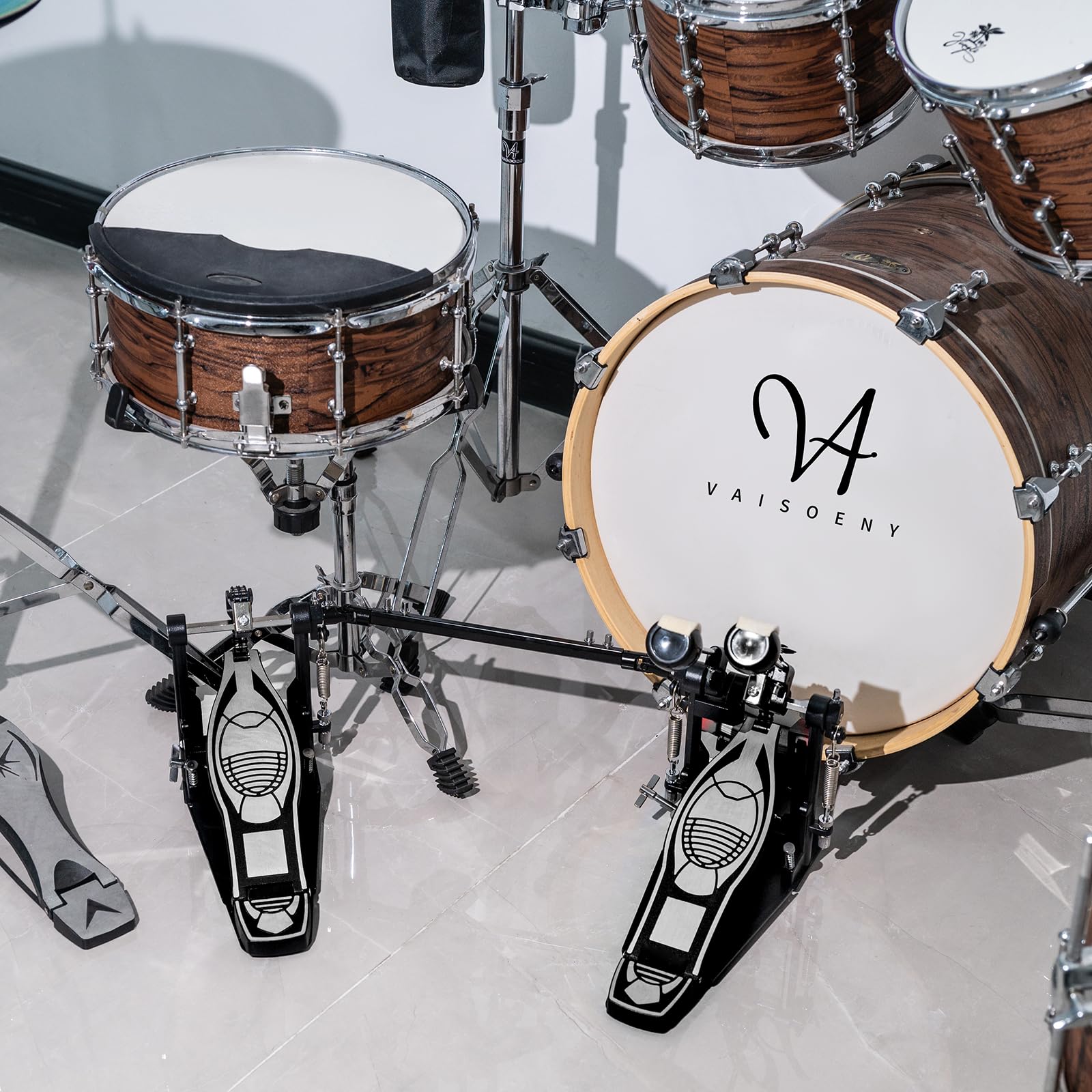 Doppio Pedale Batteria, Doppio Pedale con Doppia Catena, Doppio Pedale, Accessori per Percussioni Professionali (V-JKC10) | Doppio pedale per basso con doppia catena, risposta diretta, base stabile, prestazioni regolabili per basso