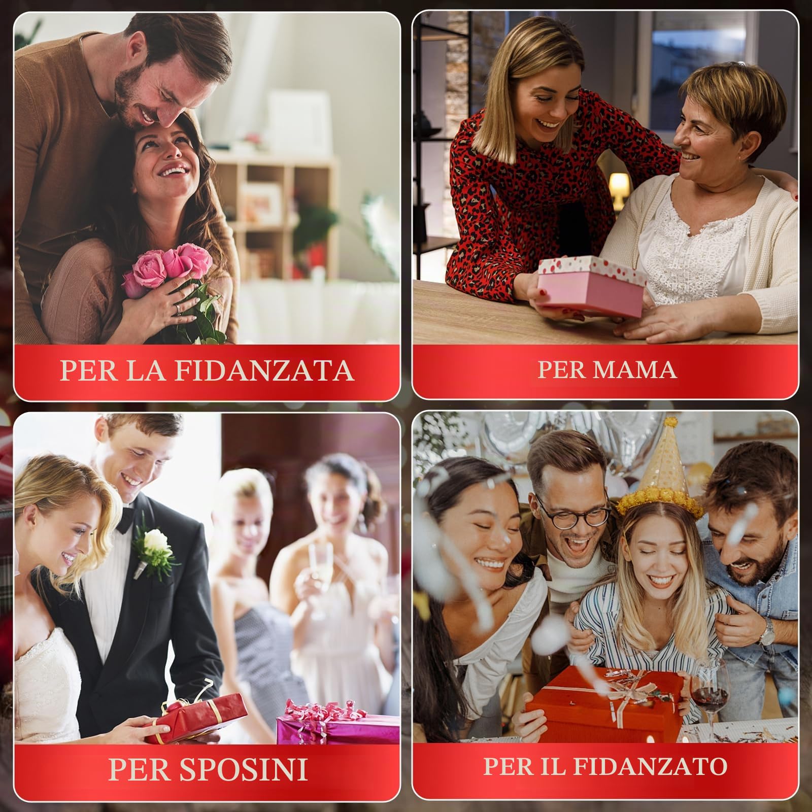 BOLEi Rosa Regalo Per Donne, Rosa Eterna In Vetro, Regalos Per Mamma, regali Di San Valentino Per Lei, Regalo- Di Natale Per Donne, regalis Per Sorelle, Mamma, Nonna(Classico Rosso E Rosa Dorato)
