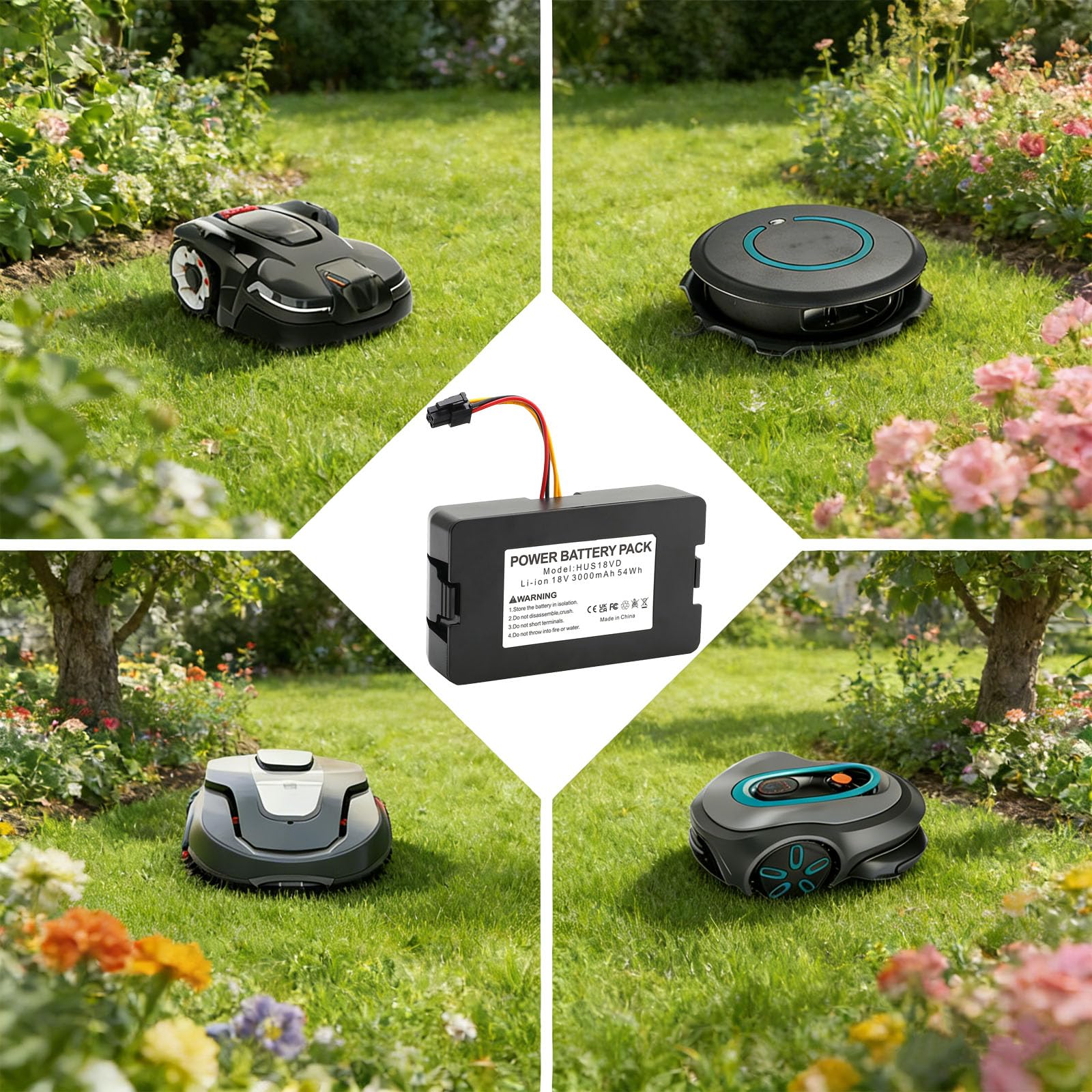 Batería de Repuesto de cortadora 18V 3000mAh para Husqvarna Automower Edición Limitada 2020 115H 305 310 315X 320 330X (Año 2020-2022) para Gardena sileno Life/City, Sileno Minimo, Flymo Easilife.