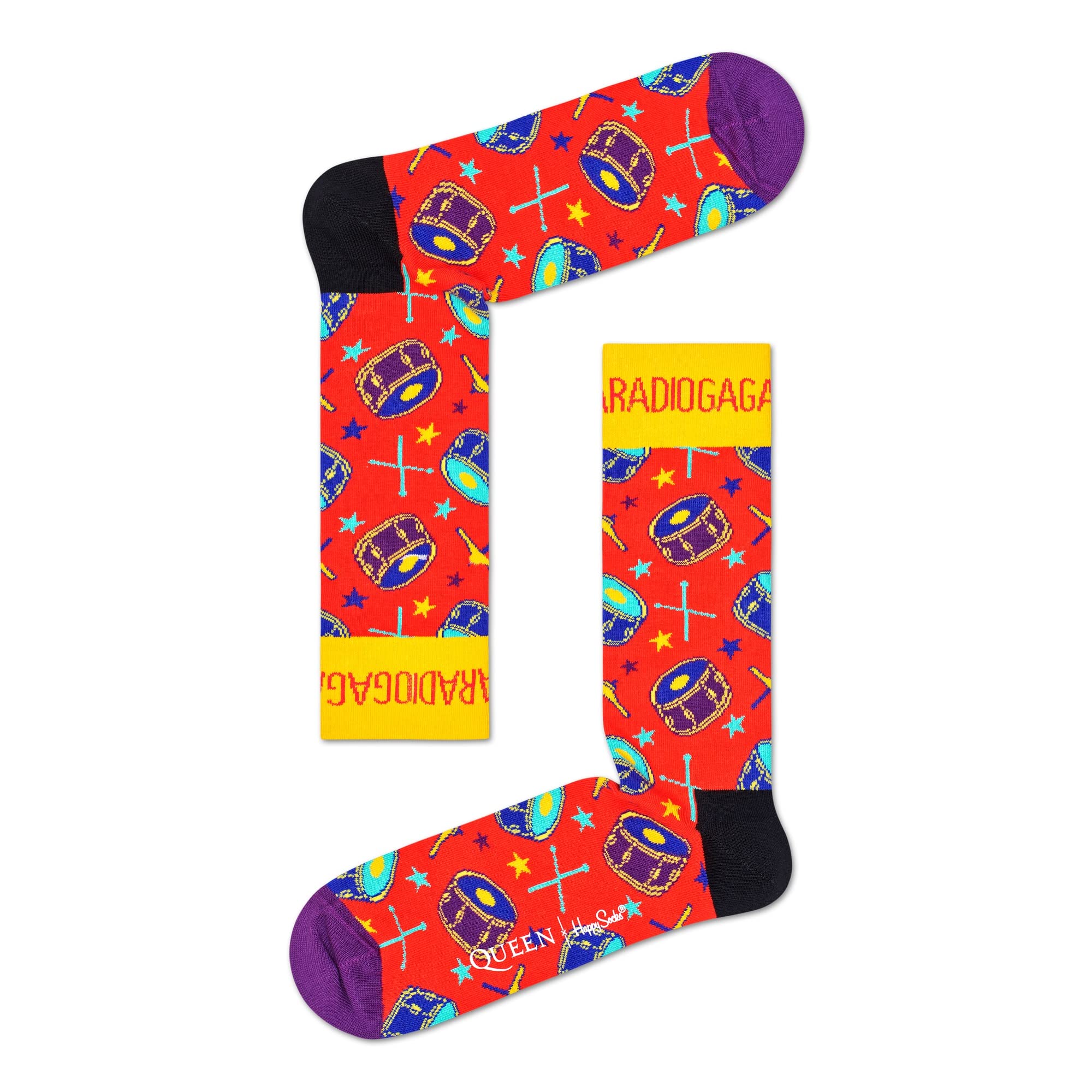 Happy Socks Queen Radio Ga Ga Sock 1 Pair Ladies 3.5-6.5 UK Limited Edition Gift