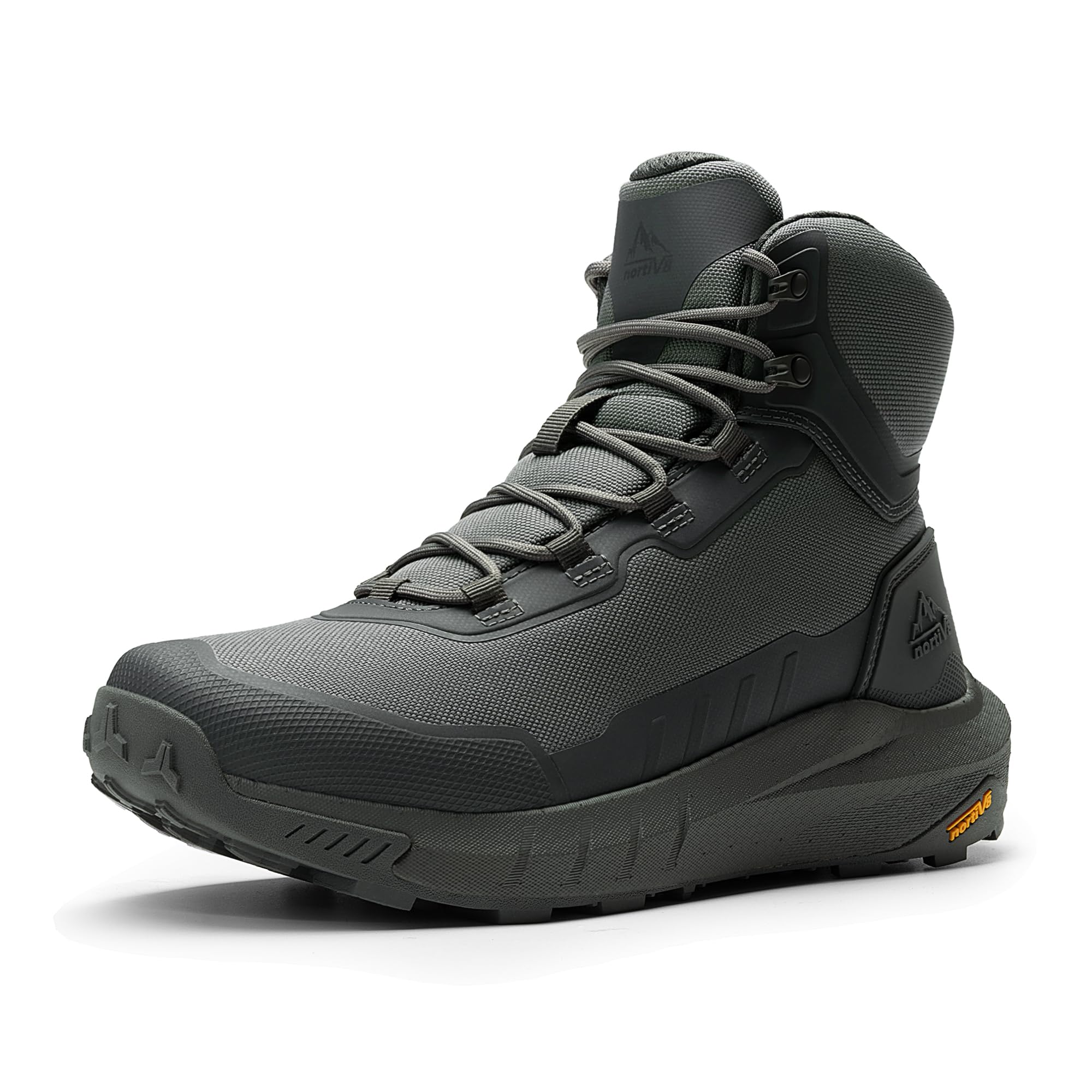 NORTIV 8 Herren Taktische Wanderschuhe Leichte Dämpfungssohle Stiefel für den ganzen Tag Seitlicher Reißverschluss Motorrad Kampf Militärstiefel