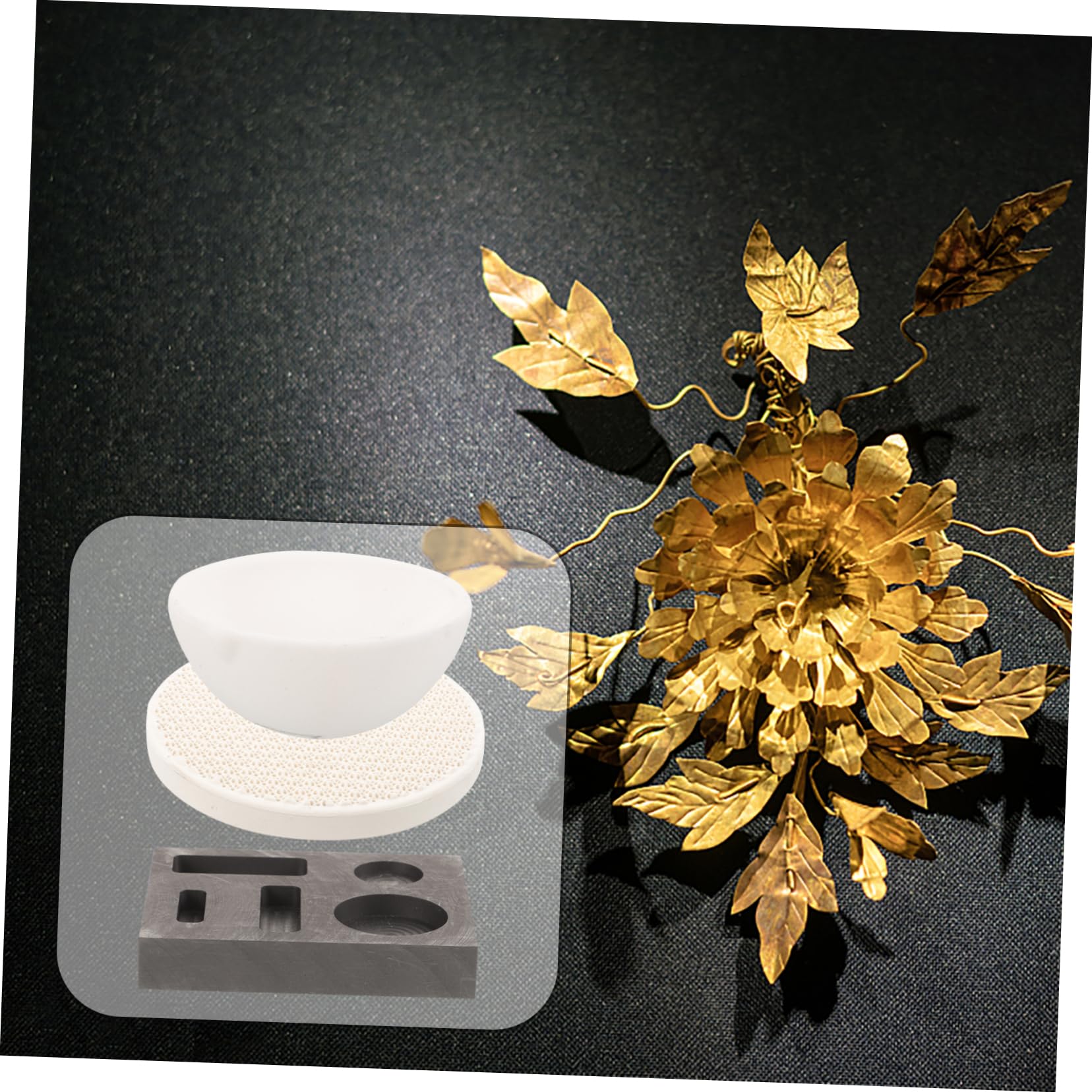 Housoutil 1 Set Set Graphite Crucibles Set for Melting Casting Metal Ingot Kit for Gold Silver Durable High Thermal Conductivity Wear