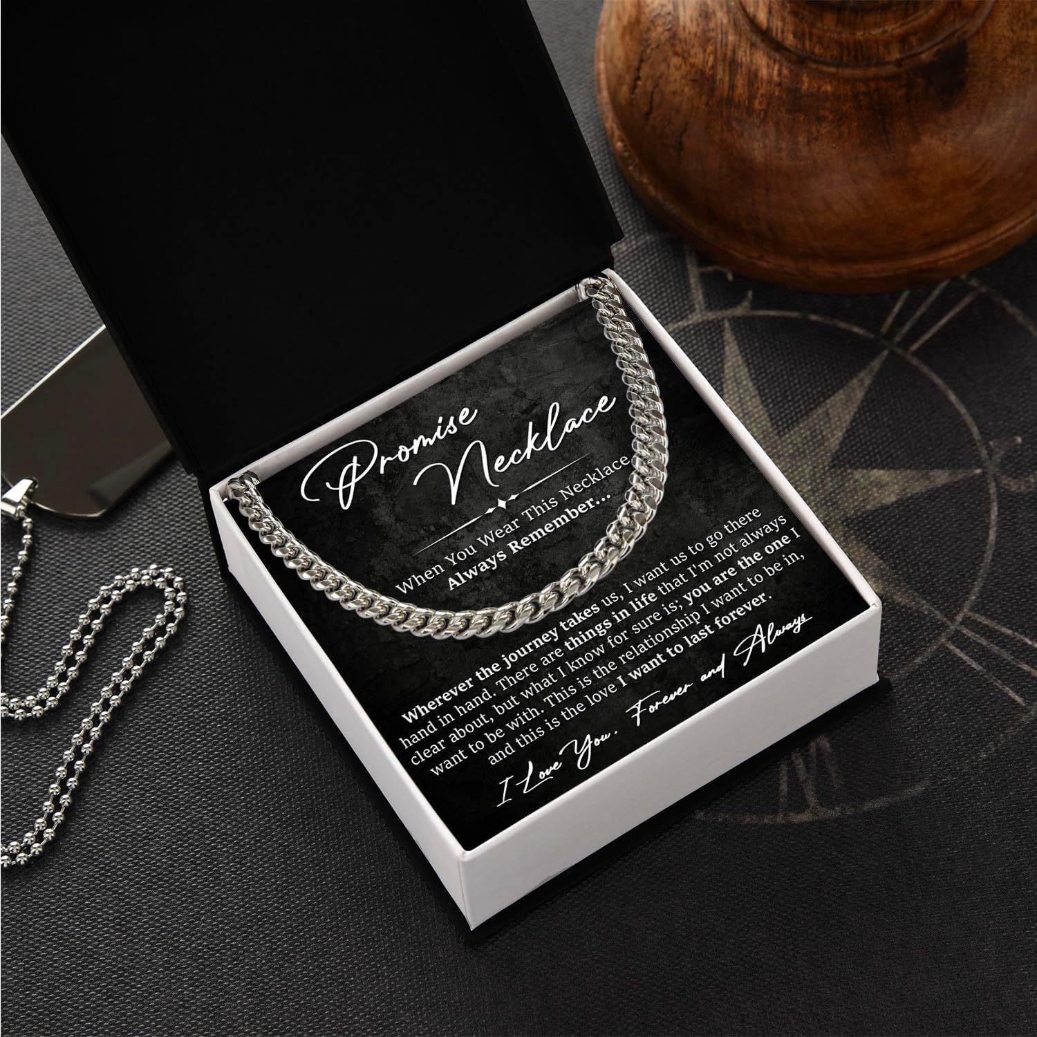 Promise Necklace For Men, Promise Chain For Boyfriend, Boyfriend Gift Ideas, Promise Chains For Men, Necklace For Him Gifts Husband, Meaningful Gifts For Boyfriend With Message Card