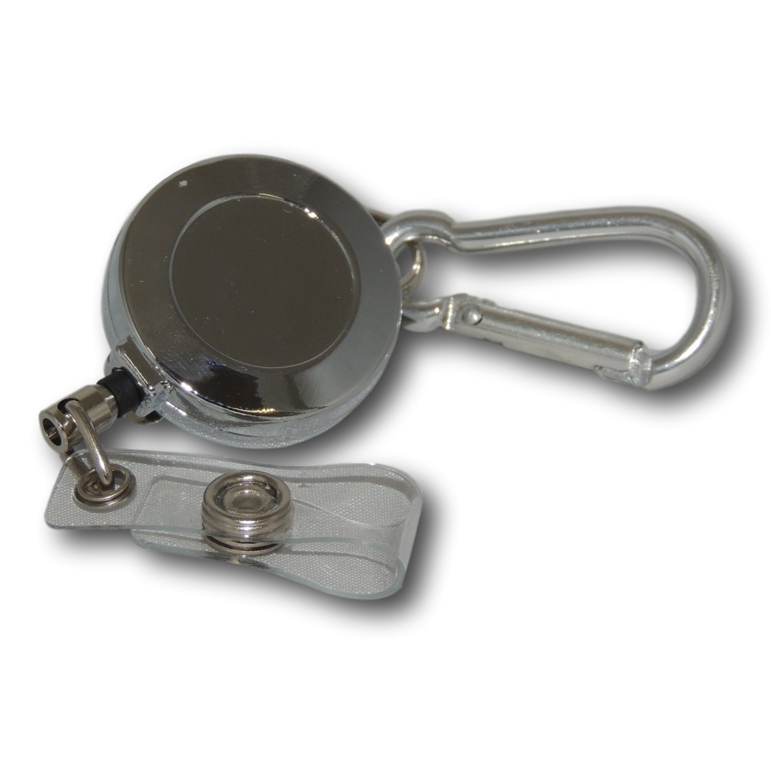 EPOSGEAR Retractable Reel Recoil Pull Key Ring Chain Cord Carabiner Belt Clip Ski Pass ID Card Badge Holder (10 Pack, Metal - ID Clip)
