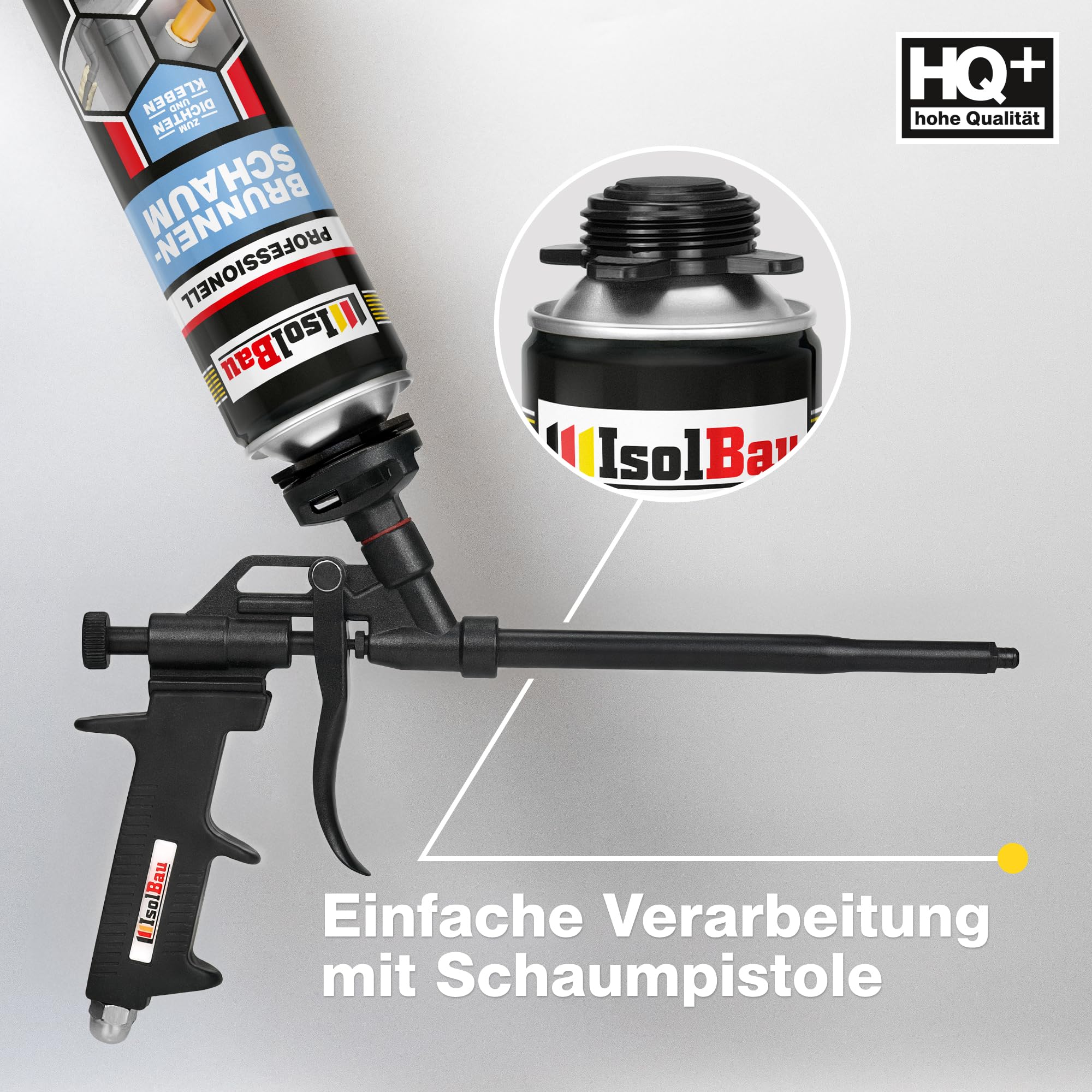 Isolbau - Brunnenschaum 1K Bauschaum Wasserdicht Aussen und Innen - Montageschaum 36 x 750 ml - PU-Schaum - Pistolenschaum Dämmschaum Isolierschaum