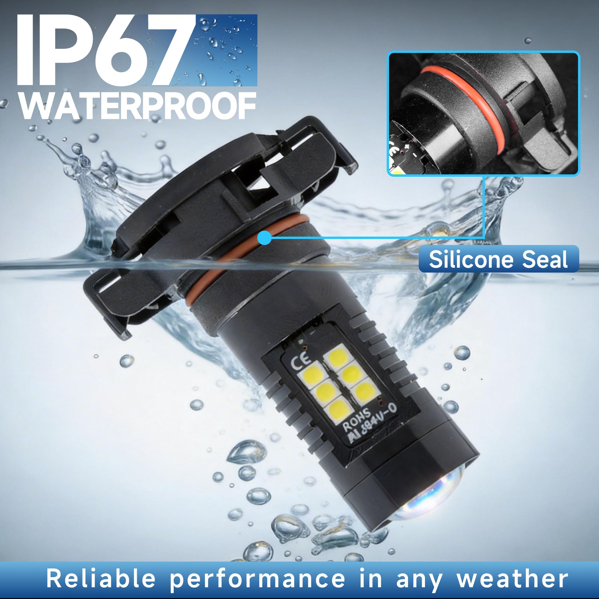 2x PSX24W 2504 12276 Żarówka LED Światła przeciwmgielne do P.eugeot 207 2009-2012, P.eugeot 208 2012-2019, P.eugeot 2008 2013-2019, P.eugeot 3008 2009-2016, C.itroen C33 20100-2016