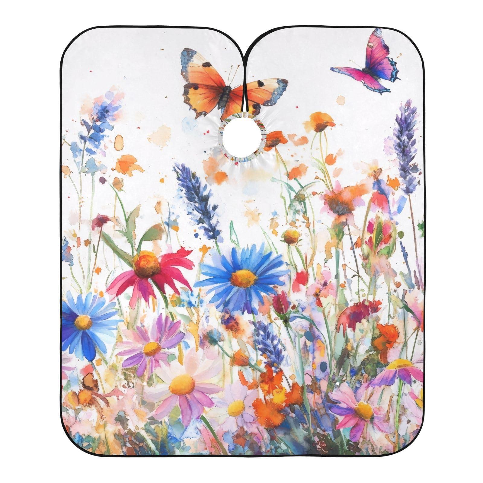 Hezely Flower Hair Dye Cape, Barber Cape for Adults,Waterproof Salon Cape,Waterproof Hairdressing Styling Hair Cutting, 65