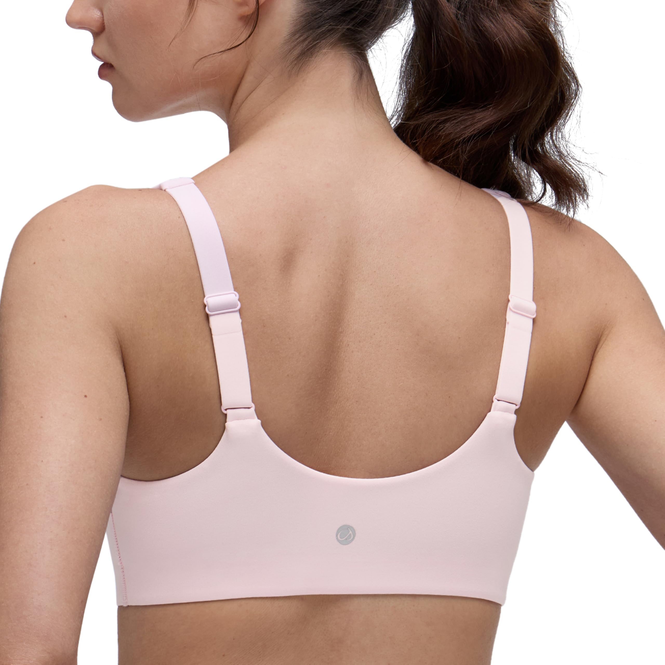 CRZ YOGA Womens Butterluxe Double Lined Sports Bras Adjustable Straps Scoop Neck Yoga Casual Non Padded Crop Top Strawberry Pink 10