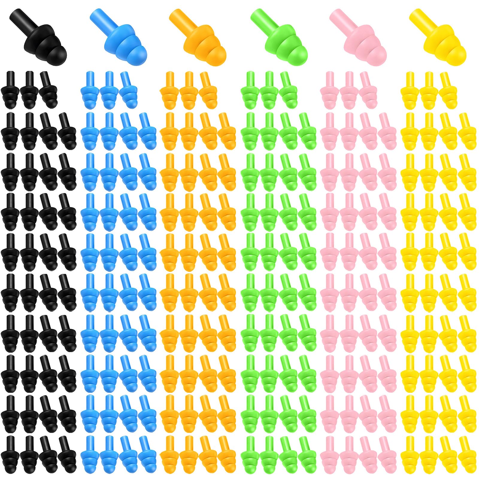 240 tapones de silicona para los oídos para dormir con cancelación de ruido, para dormir, natación, protección auditiva, disparo, construcción, caza, conciertos musicales (mezcla de colores,