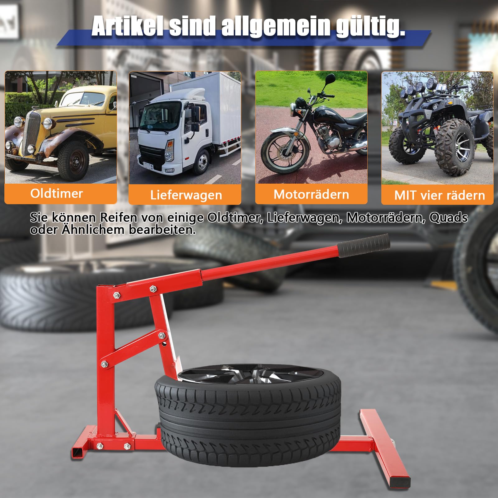 Décolleur pour Pneu de Moto Professionnel Démonte Pneu pour Moto, Démonte pneus Décolle roue 10-21" Outil Changeur de pneus Voiture, pour les pneus de voiture, de camions, de VTT et de moto