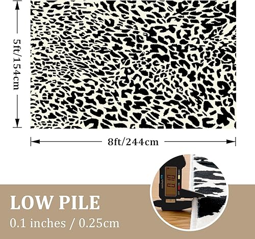 Miniatura 6 de YIHOUSE Alfombra de leopardo para sala de estar, suave y linda alfombra con estampado de guepardo para niñas, niños, cuarto de niños, sala de