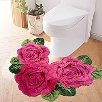Vista 20 de USTIDE Alfombra esponjosa de rosa para piso, alfombra suave y peluda, alfombra hecha a mano, alfombras modernas, alfombras lavables para sala