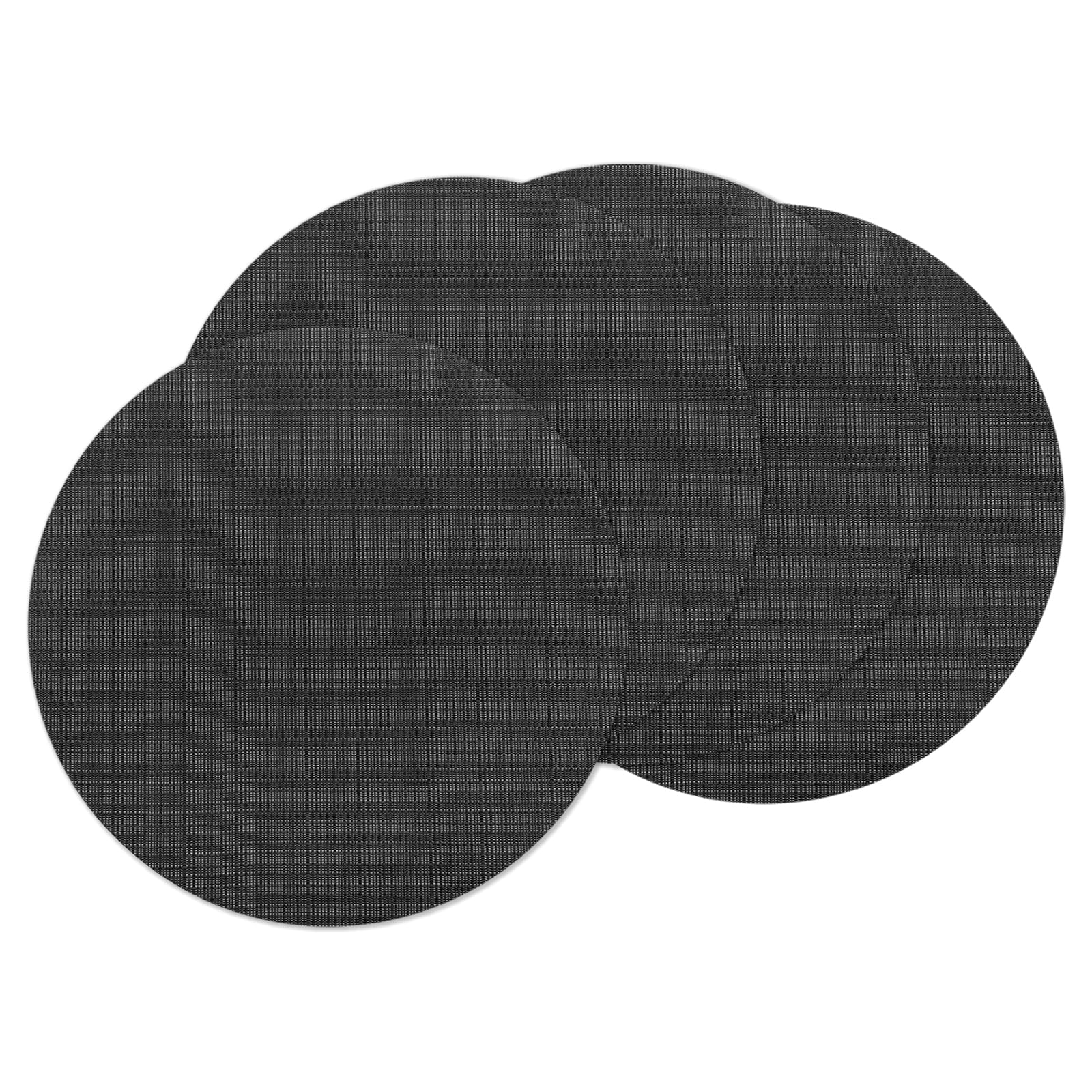 Set de table rond pour salle à manger, lot de 4 protections lavables noires