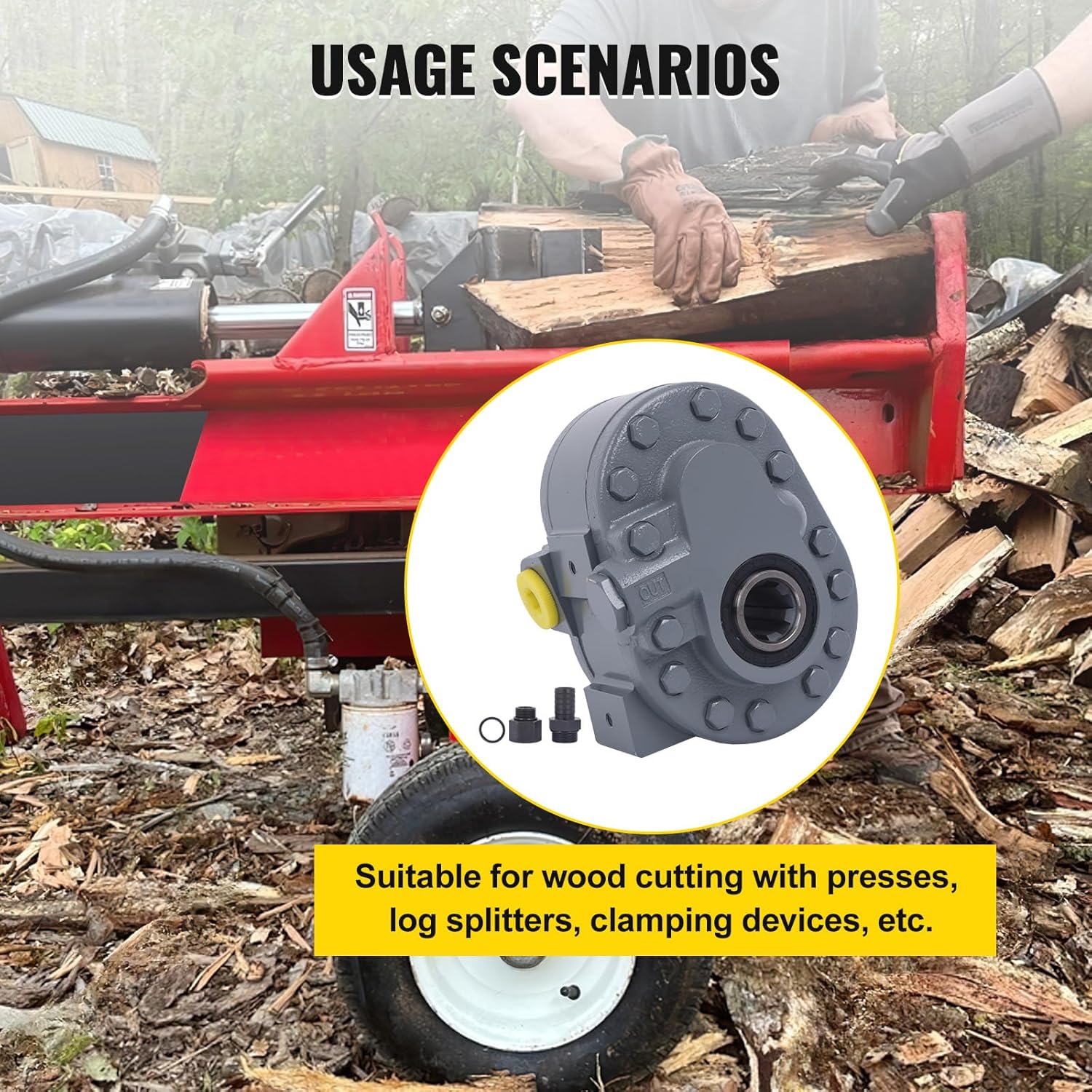Doppy Hydraulic PTO Pump 21.2 GPM, Hydraulic Motor 540RPM 2500PSI, Hydraulic Power Take Off Pump SAE 16" Inlet and SAE 12" Outlet for Dump Trailer, Log Splitter and Scissor Lift