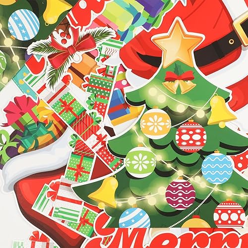 Miniatura 4 de Decoración de tablón de anuncios de Navidad, juego de tablón de anuncios de árbol de Navidad, bordes de Papá Noel, Feliz aula, recortes de tablón de