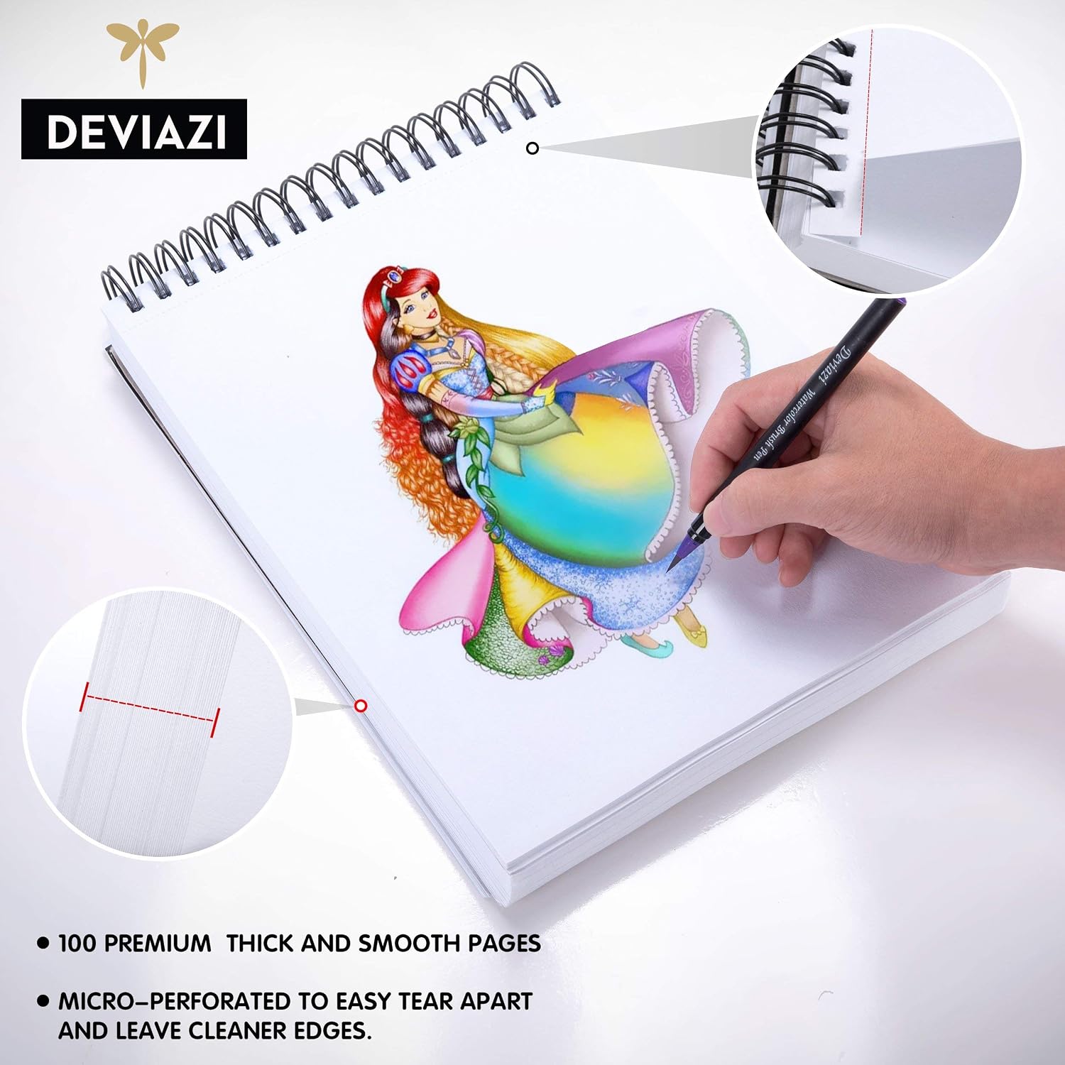 Deviazi Mixed Media Sketchbook 200-Sheets - 2 Pack