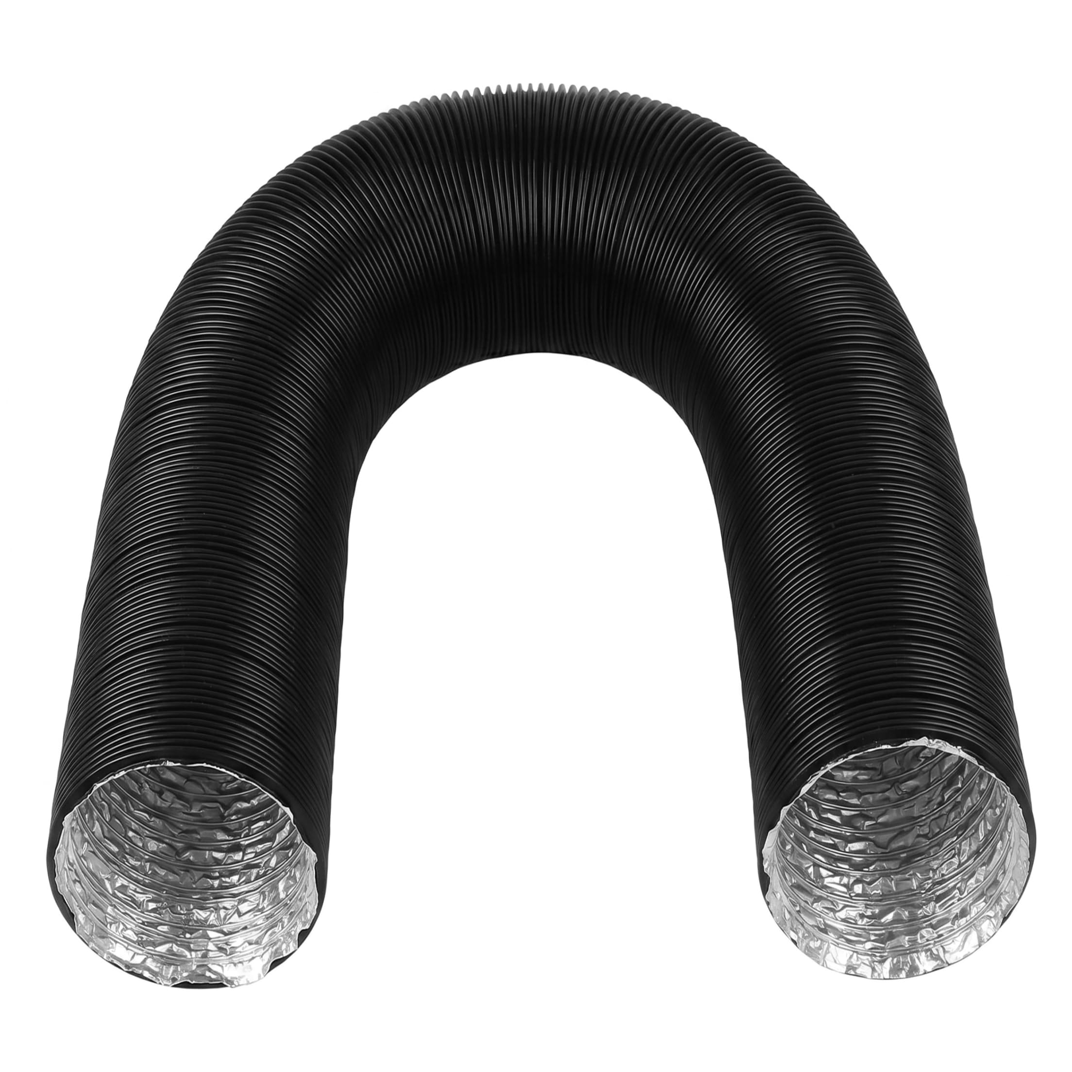 Dryer Exhaust Hose, Heat-Resistant Aluminum Foil Dryer Vent Hose, 3 Inch Flexible Extendable Duct, Black (2.95in Inner Diameter, 16.4ft Extended Length)