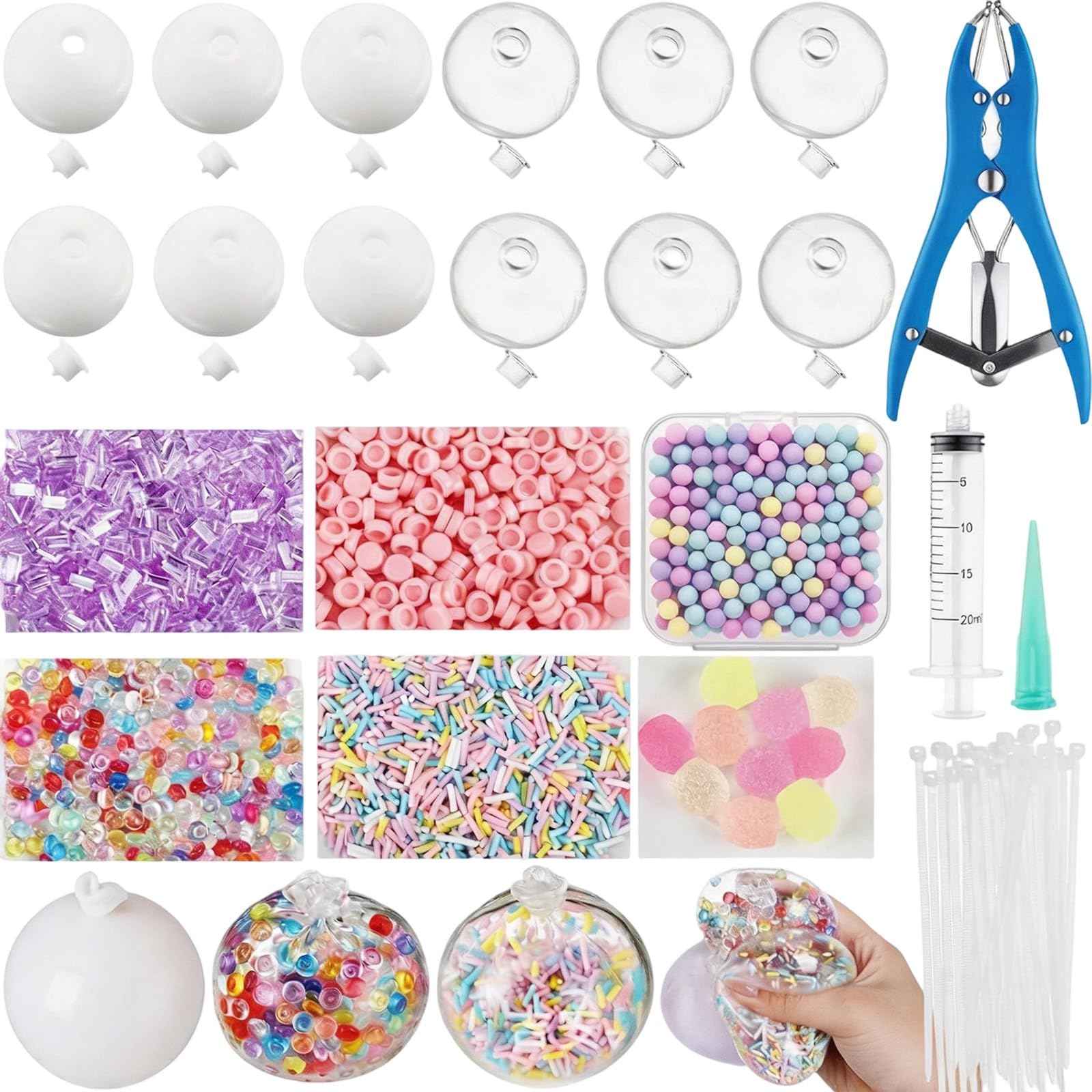 12PC Diy Squishy Making Kit, Thickened Silicone Blank Stress Ball Skins