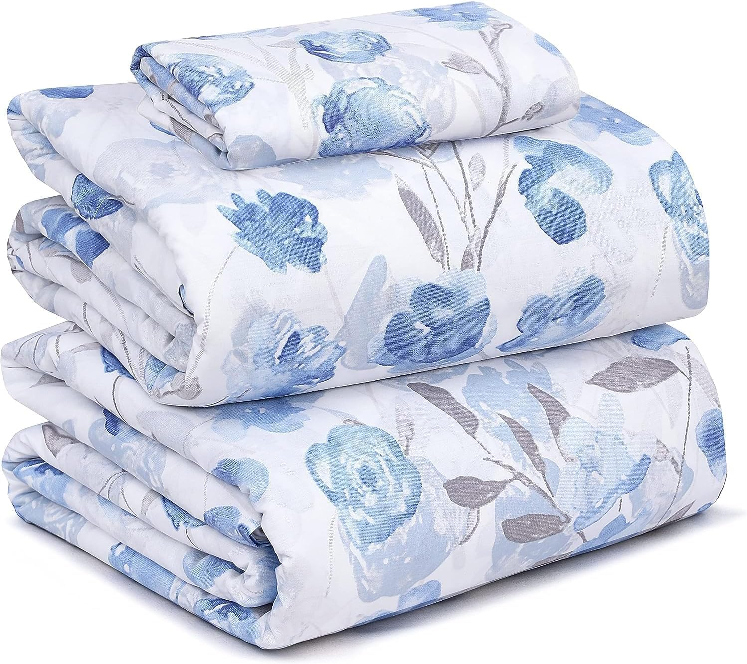 RUVANTI 100% Cotton Twin Sheets, Percale Weave Twin Sheet Set, Monotones
