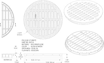 Polylok 12 Grate for Polylok 12 Catch Basins & Risers (3017-GE)