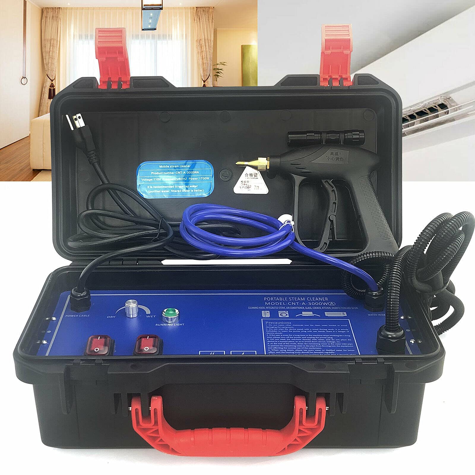 Steam Cleaner - Limpiador de vapor de mano (3000 W, alta presión, 100 - 130 °C, para coche y hogar)