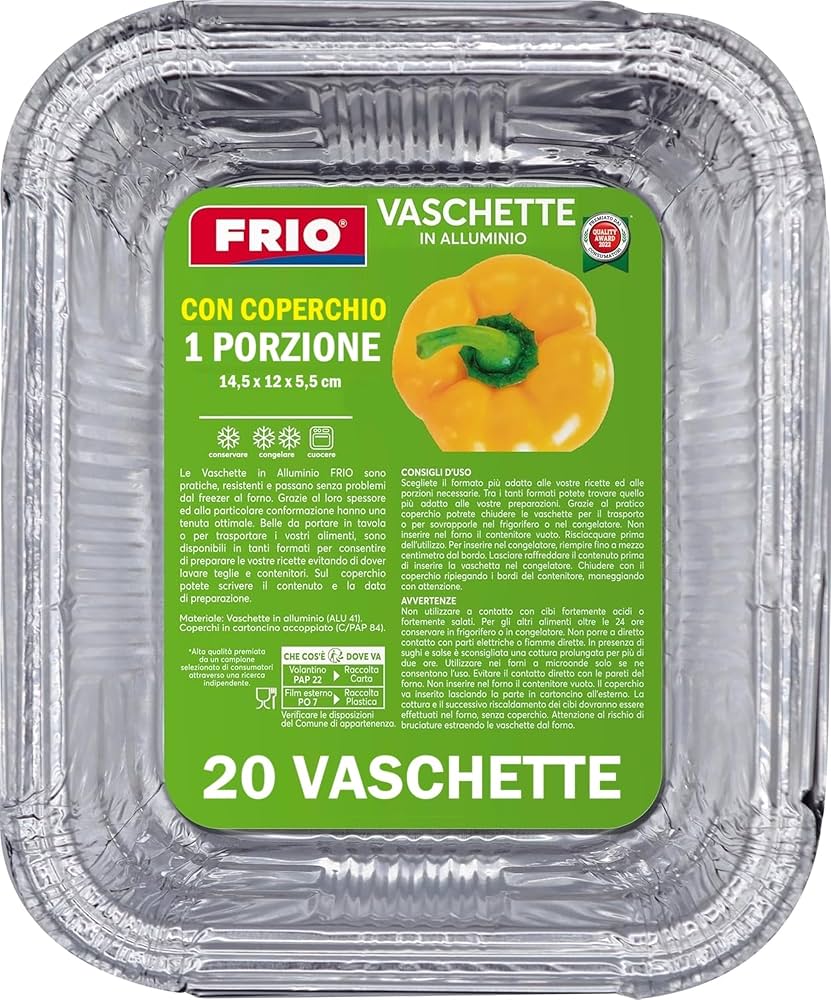 FRIO 4er Set Alu-Behälter 32x26,5x4,5 Cm – Ofenfest, Gefriergeeignet Für 8 Portionen