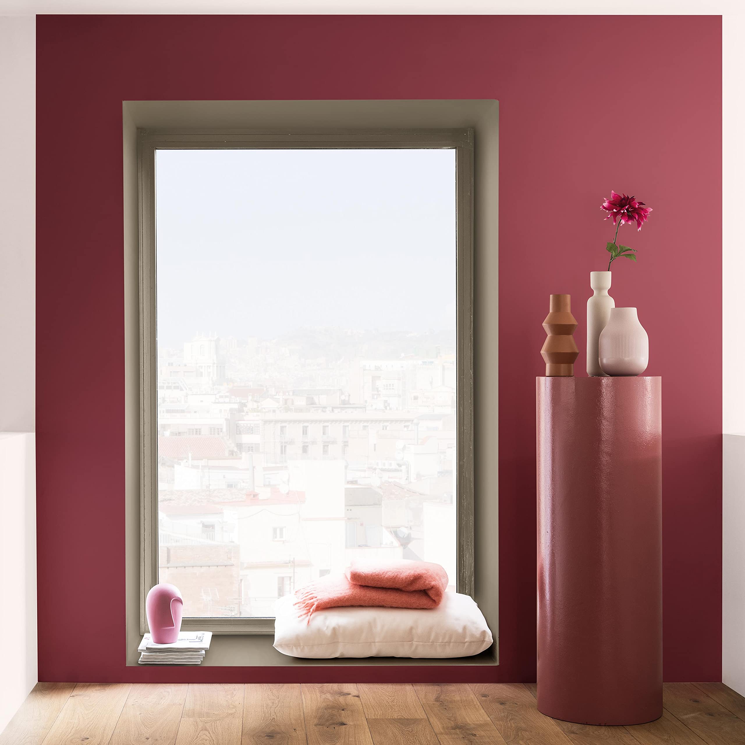 Dulux Valentine Crema de color – Pintura multisoporte interior – Satén Gres Rosa 2,5 L