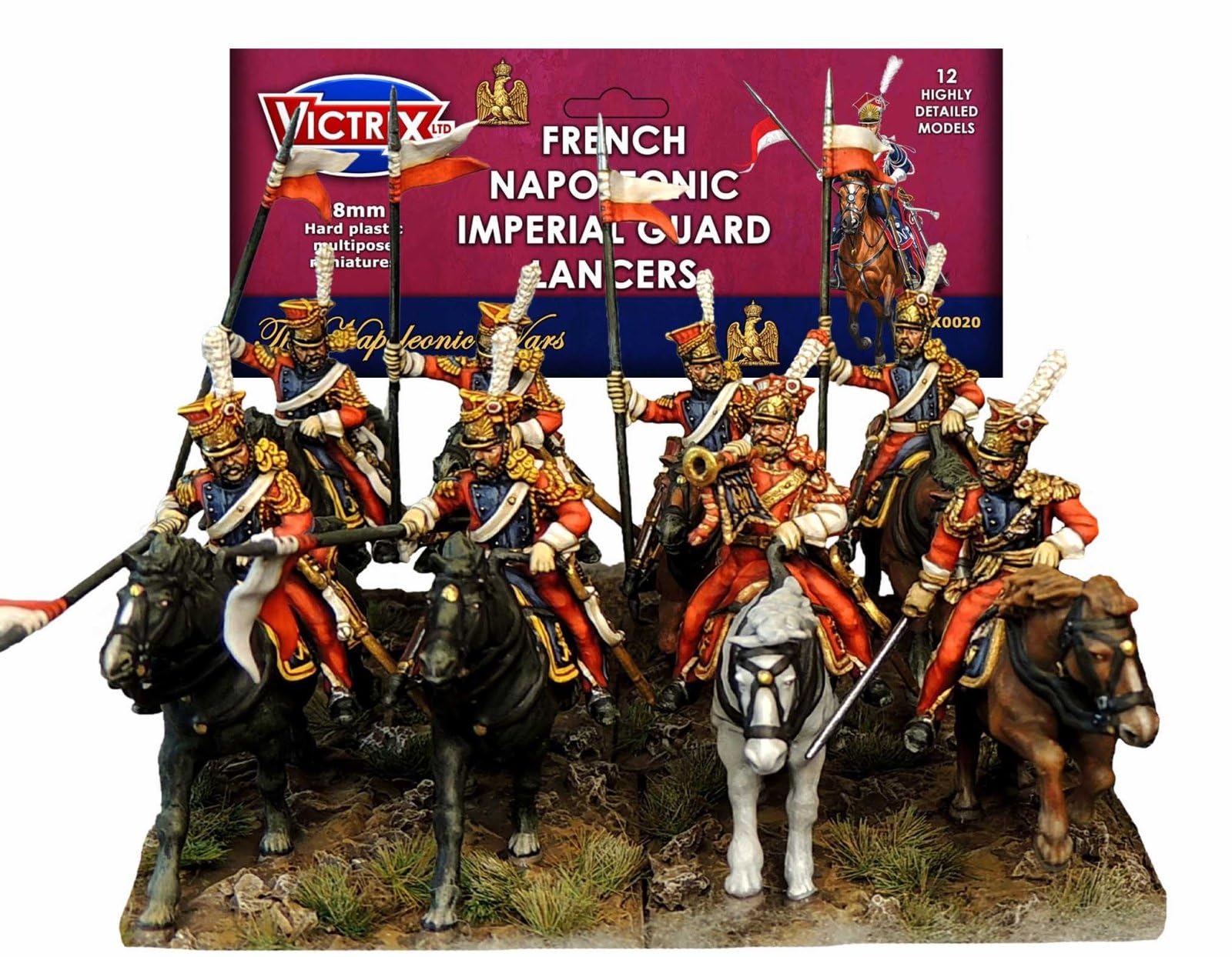 Victrix - French Napoleonic Imperial Guard Lancers - 12 Figures - 28mm Plastic Miniatures - Napoleonic Wars