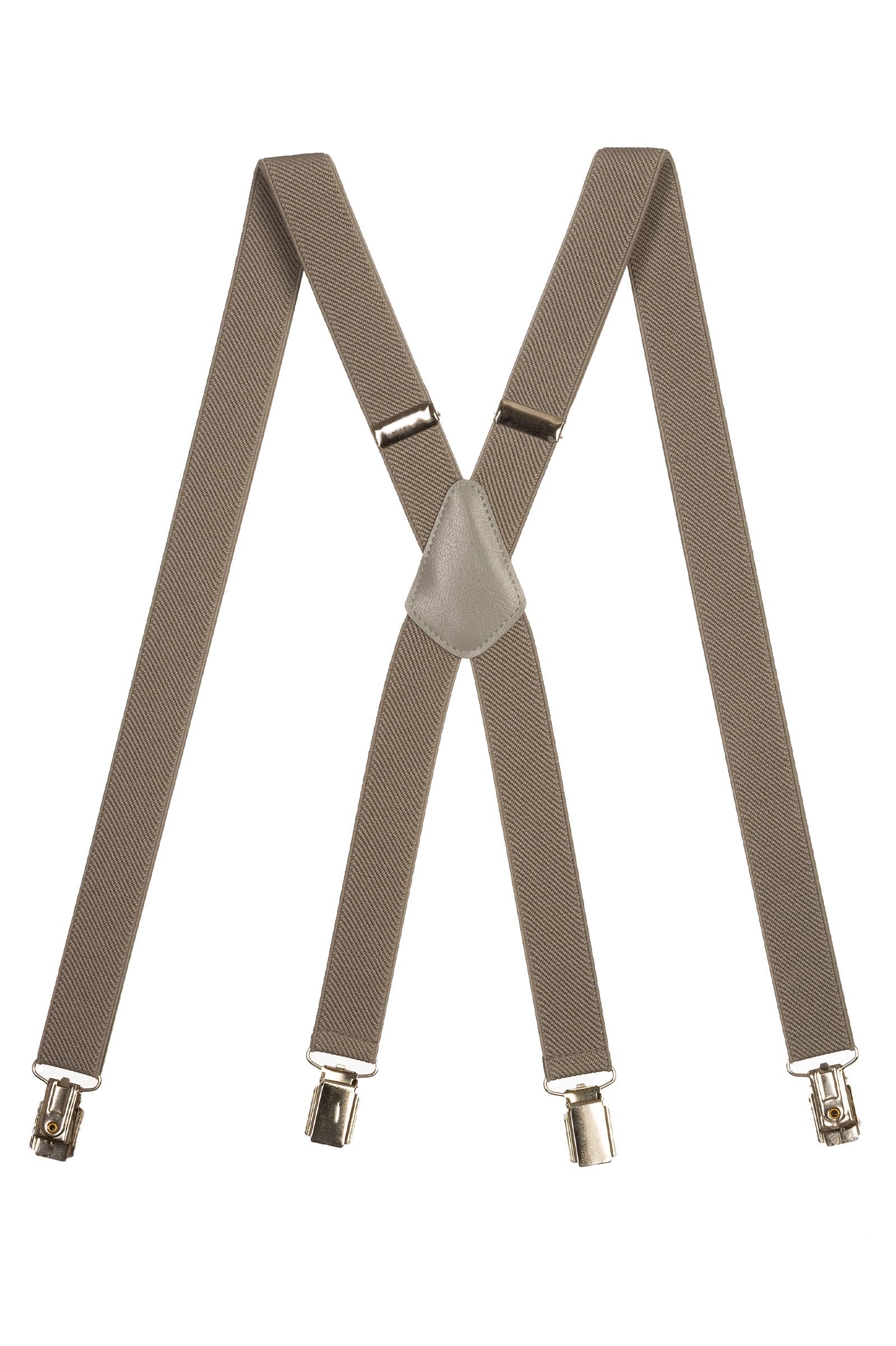 Olata Unisex Adjustable Skinny X-Shape Clip on Braces/Suspenders with Metal Clips - 2.5cm. Grey
