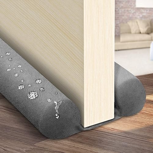 Efoxcity Tope impermeable para puerta doble, tamaño ajustable, de 30 a 36 pulgadas, bloqueador de ruido, bloqueador de brisa de ventana