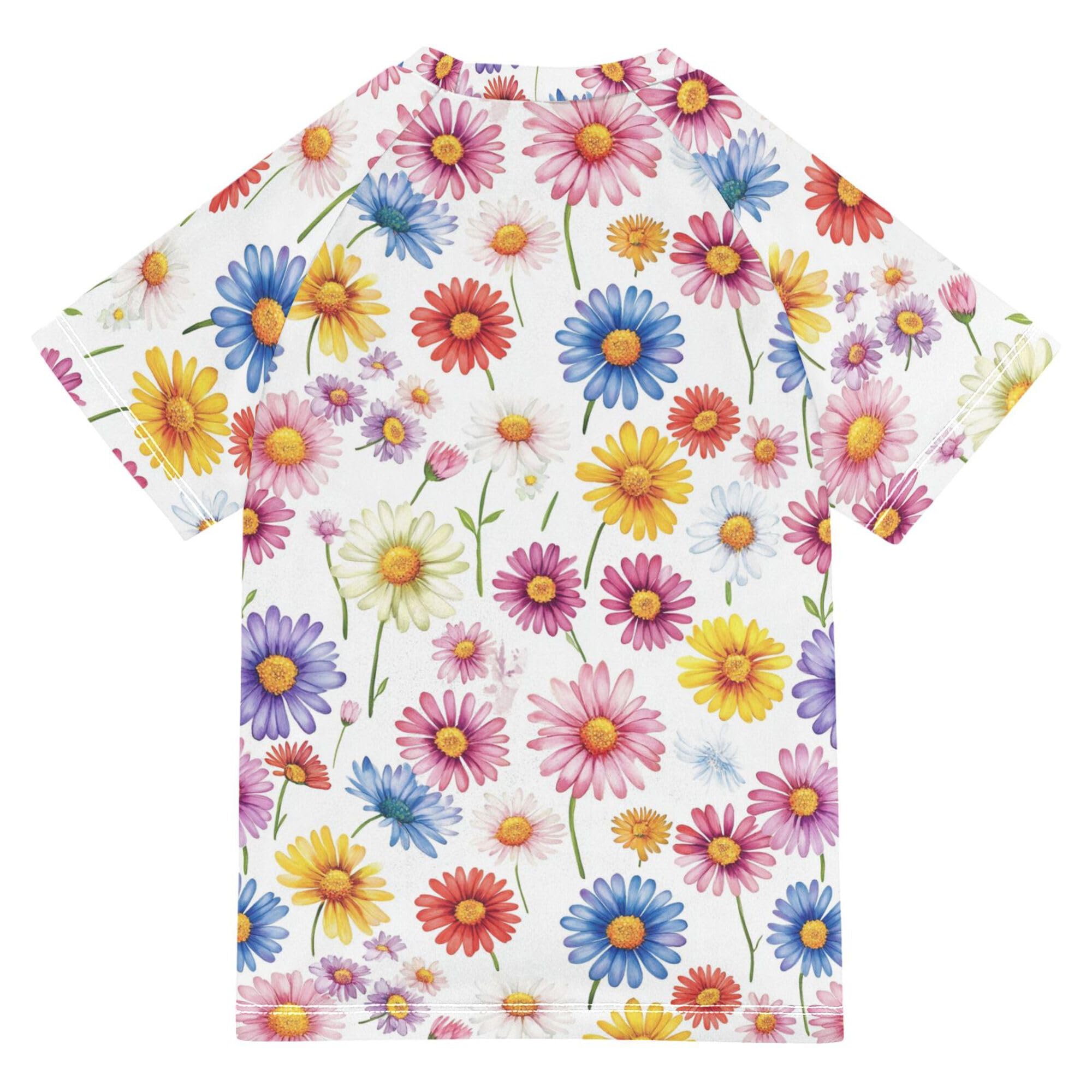 Brussels Iris Summer Flowers Kids Bathing Suits Girls Sun Protection Girls Swimsuit with Rashguard Swimwears Work Out Clothes for Teen Boy 4T