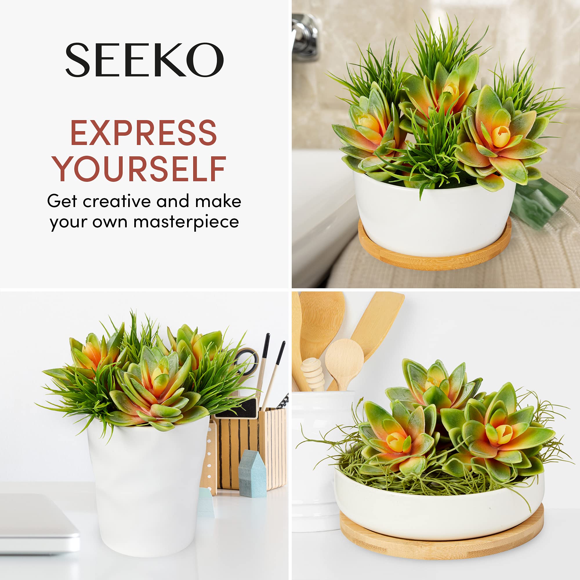 Amazon.co.jp: SEEKO 多肉植物 - プレミアムフェイク多肉植物パック