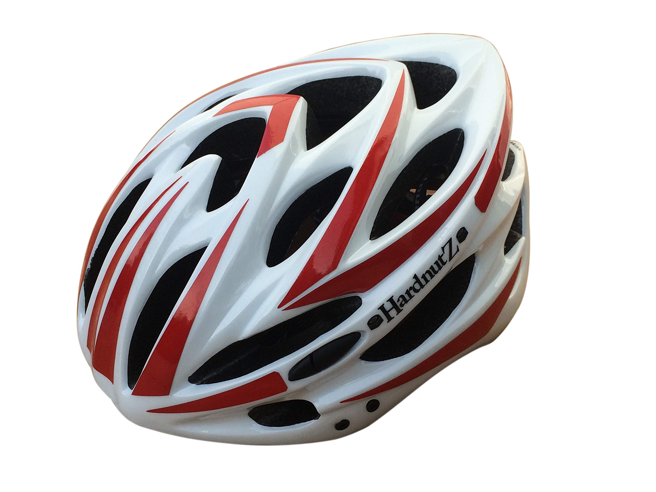 HardnutZ Unisex HN103 Road Cycle Helmet, White/Red, 54-61 cms
