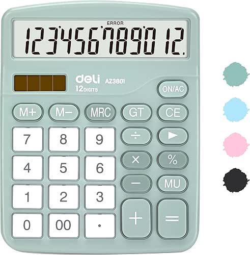 Calculator, Deli Standard Function Desktop Calculators with 12 Digit Large