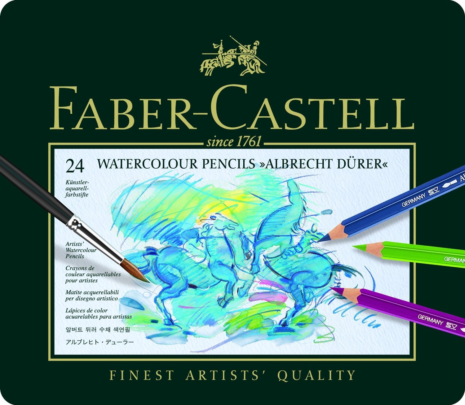 Faber-Castell Knstler-Aquarellstift ALBRECHT DšRER©,24 Farben sortiert im Metalletui