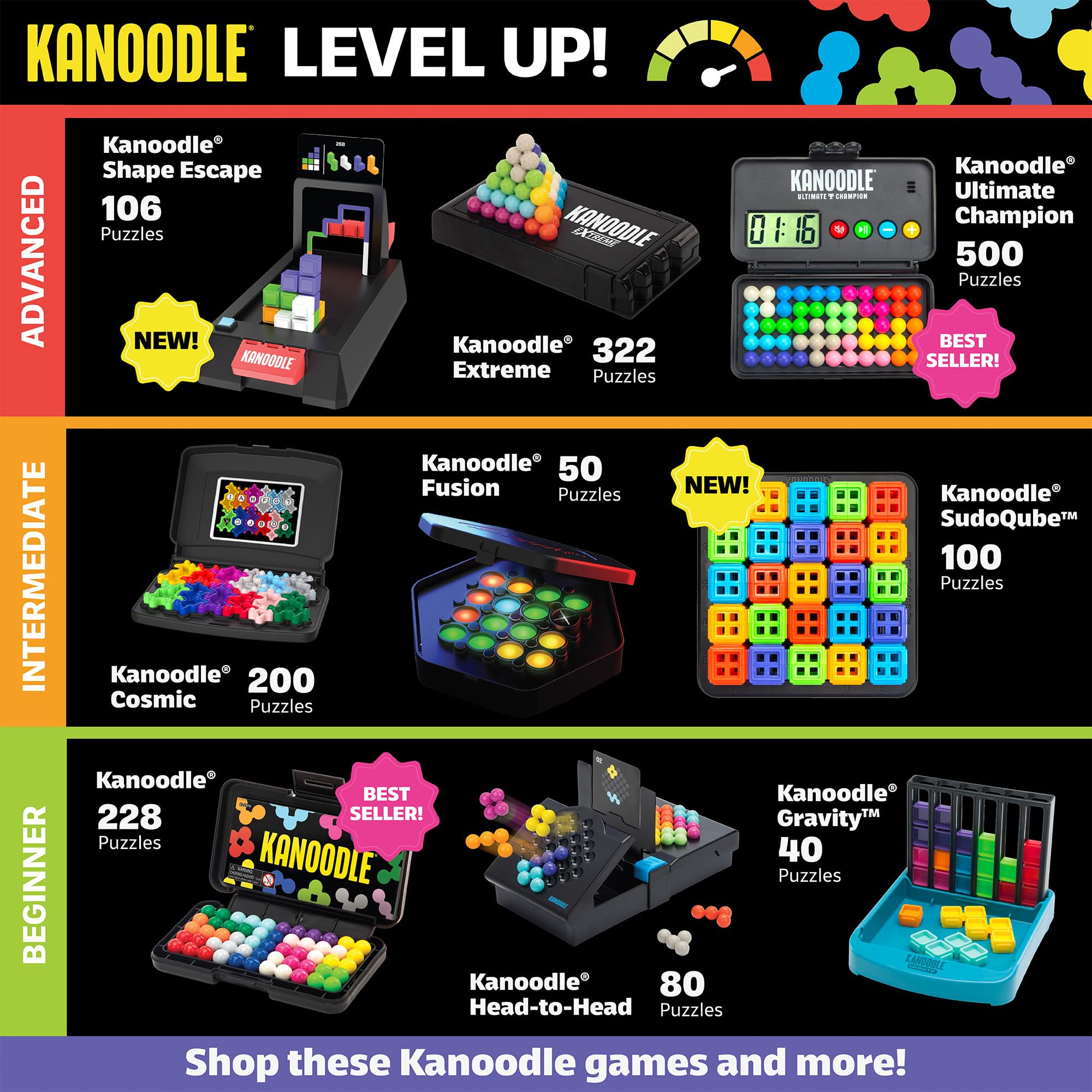 Educational Insights Kanoodle Fan Edition - 20th Anniversary (Magenta), Brain Teaser Puzzle ab 7 Jahren