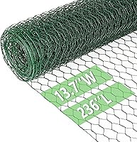 Vista 31 de Malla de gallinero de 13.7 pulgadas x 236 pulgadas, red de alambre para aves, malla hexagonal galvanizada, cerca barrera de jardín para cercado