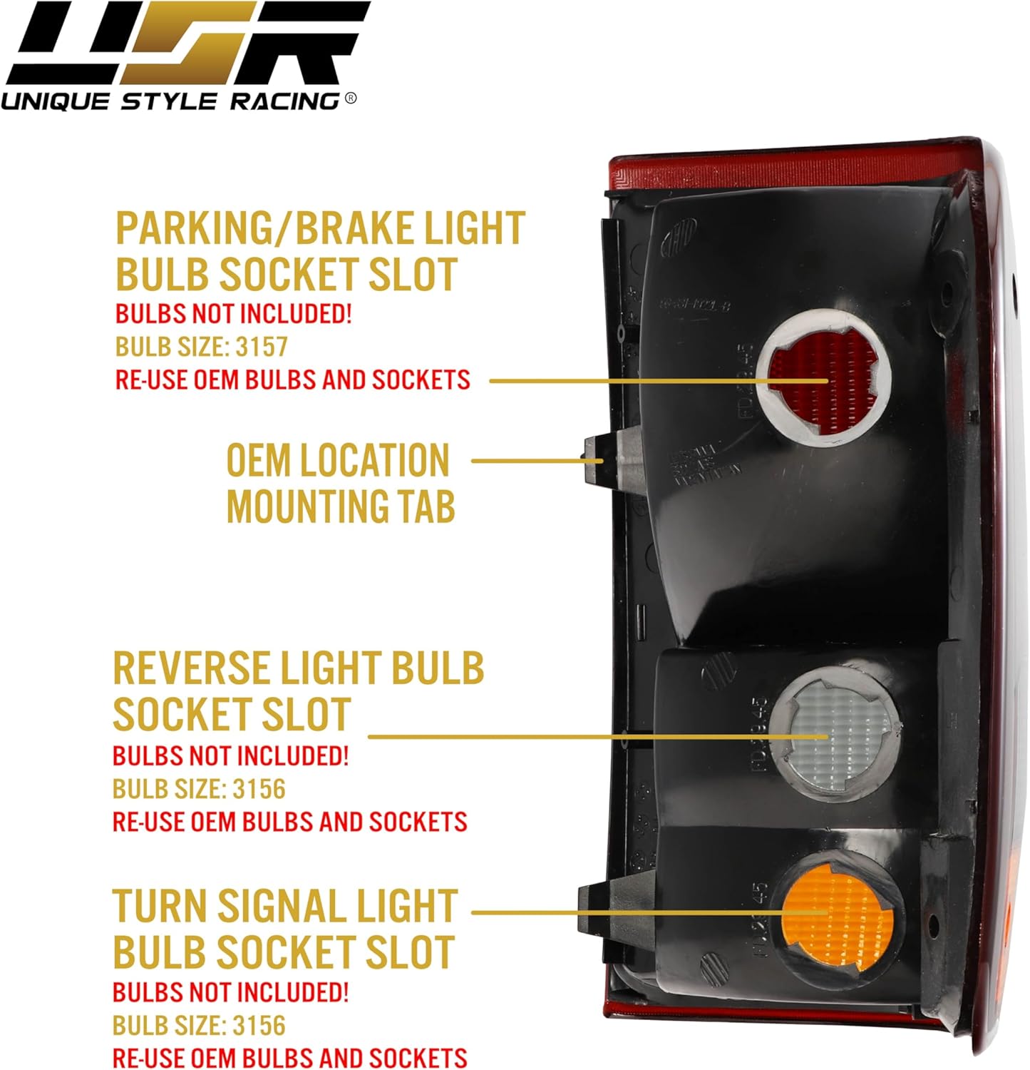 USR 93-97 Ranger Pick-Up Tail Light Set - SMOKED Tail Lamps Pair (Left + Right) Compatible with 1993-1997 Ford Ranger Pickup Truck All Models and Trims 2nd Gen (SMOKE RED LENS, TRUE PLUG & PLAY)