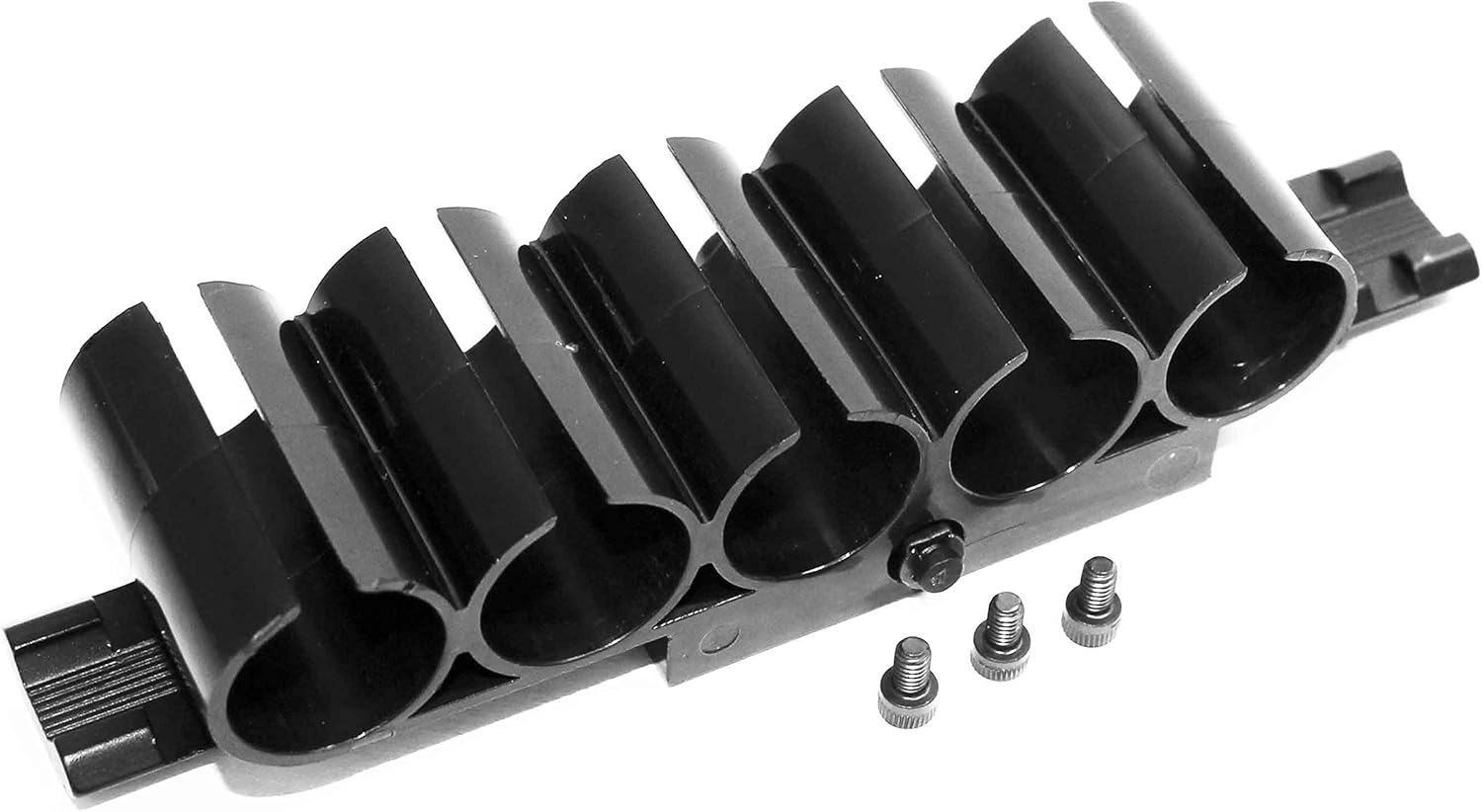 TRINITY 12 Gauge Tactical Shell Pouch Ammo Holder, 5 Shells 2 3/4" - 3", Picatinny Rail Mount, Black Plastic