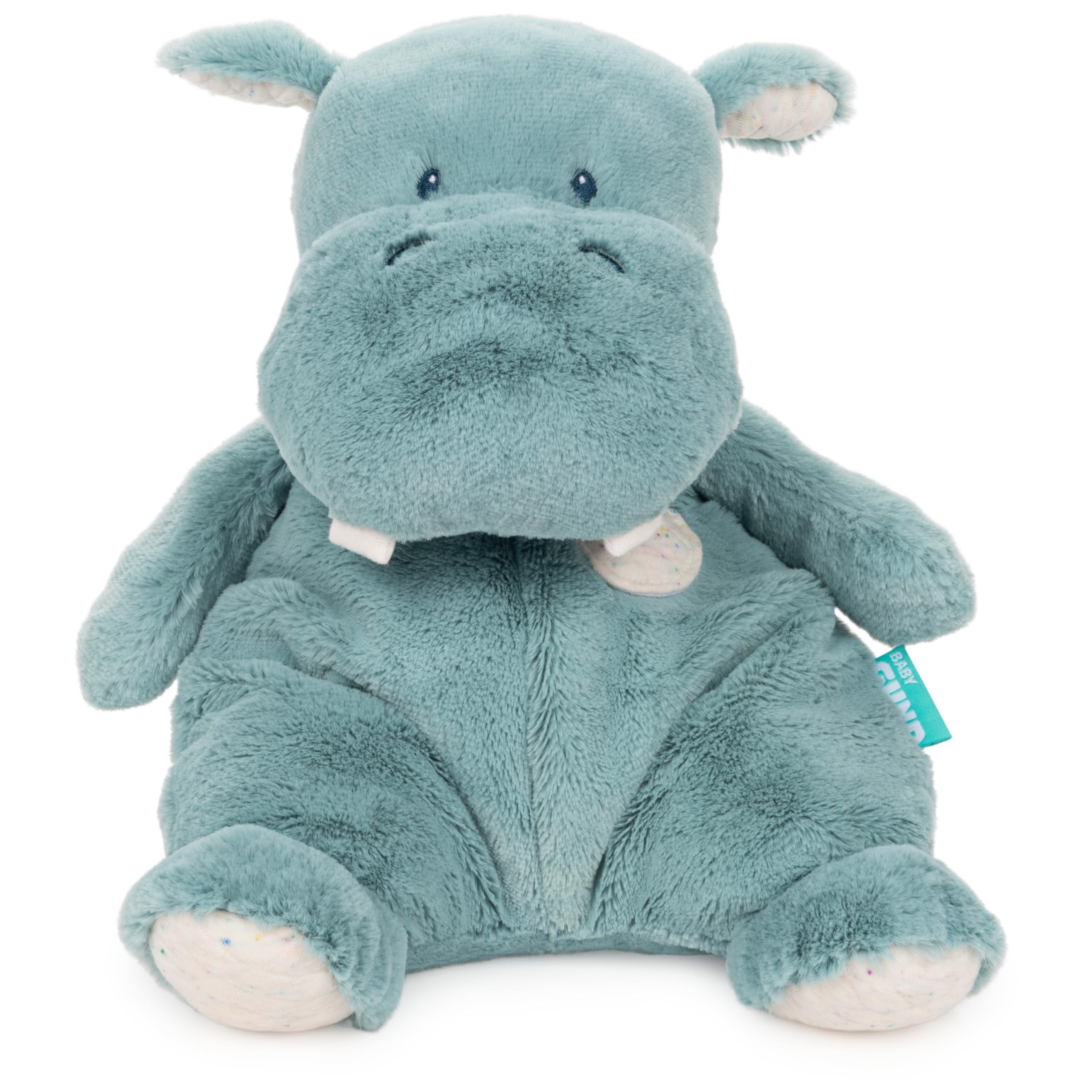 GUND Baby Oh So Snuggly Hippo Large Plush Stuffed Animal for Babies and Infants, Teal, 12.5”