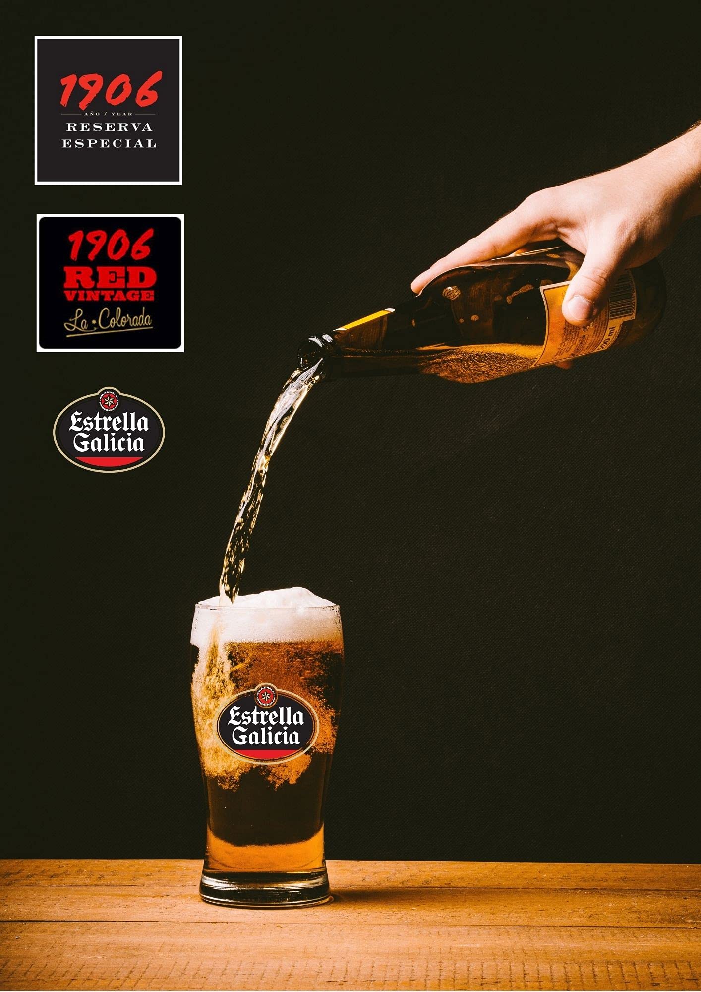 Valeli.Cesta Cervezas Estrella Galicia. Cesta gourmet regalo original con frutos secos y snacks. Regalo para él, ella, amigo, SAN VALENTÍN, cumpleaños, padre, enamorados (ESTRELLA GALICIA)
