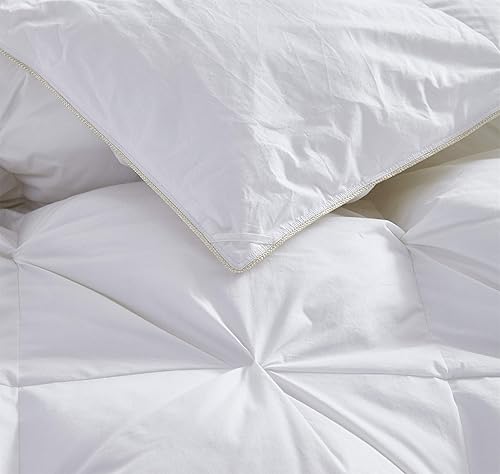Miniatura 7 de Lujoso edredón de plumón de ganso siberiano, relleno de edredón, 1200 hilos, 100% algodón egipcio (individual, plisado blanco)